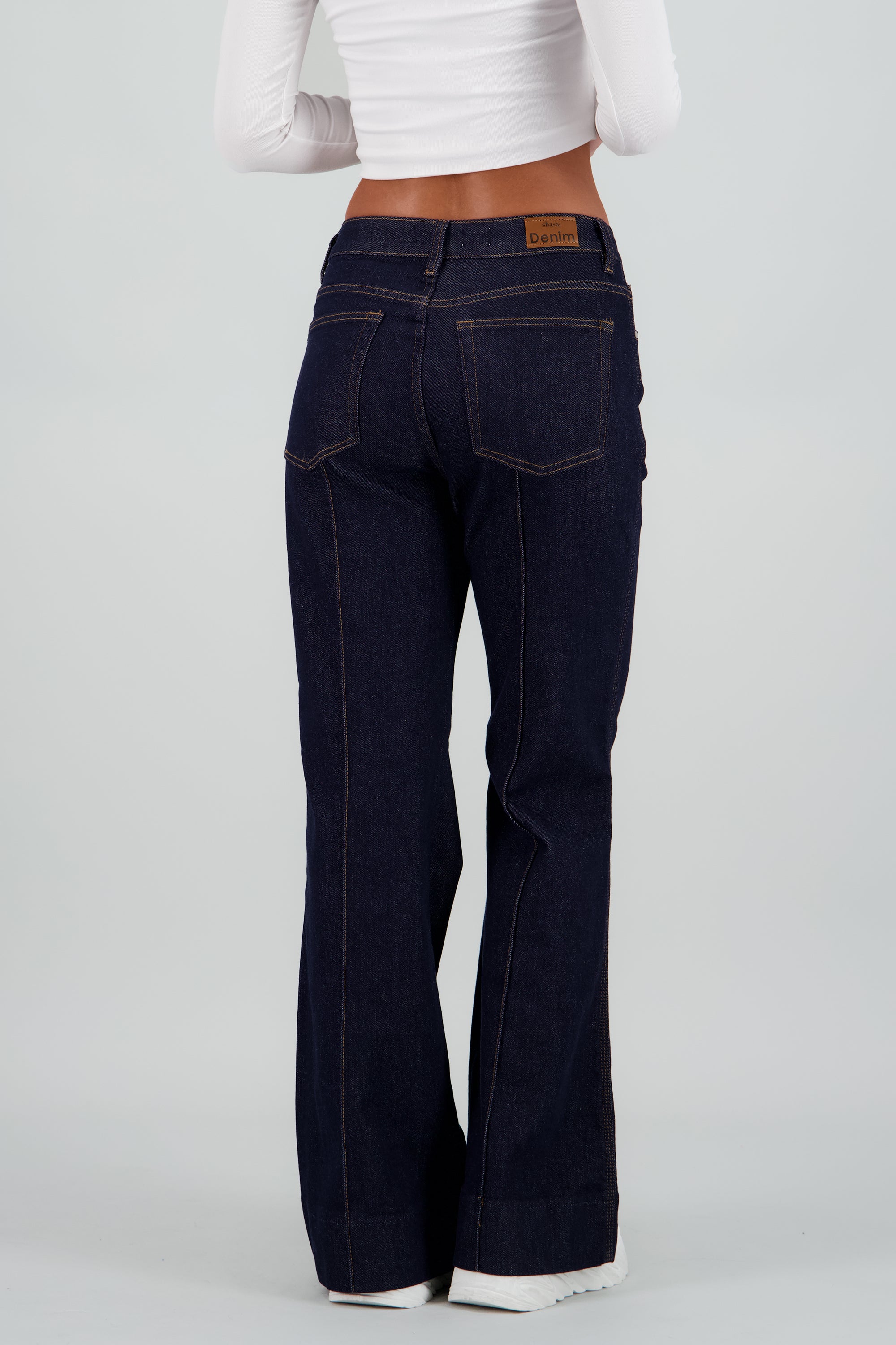 Jeans flare línea al centro INDIGO