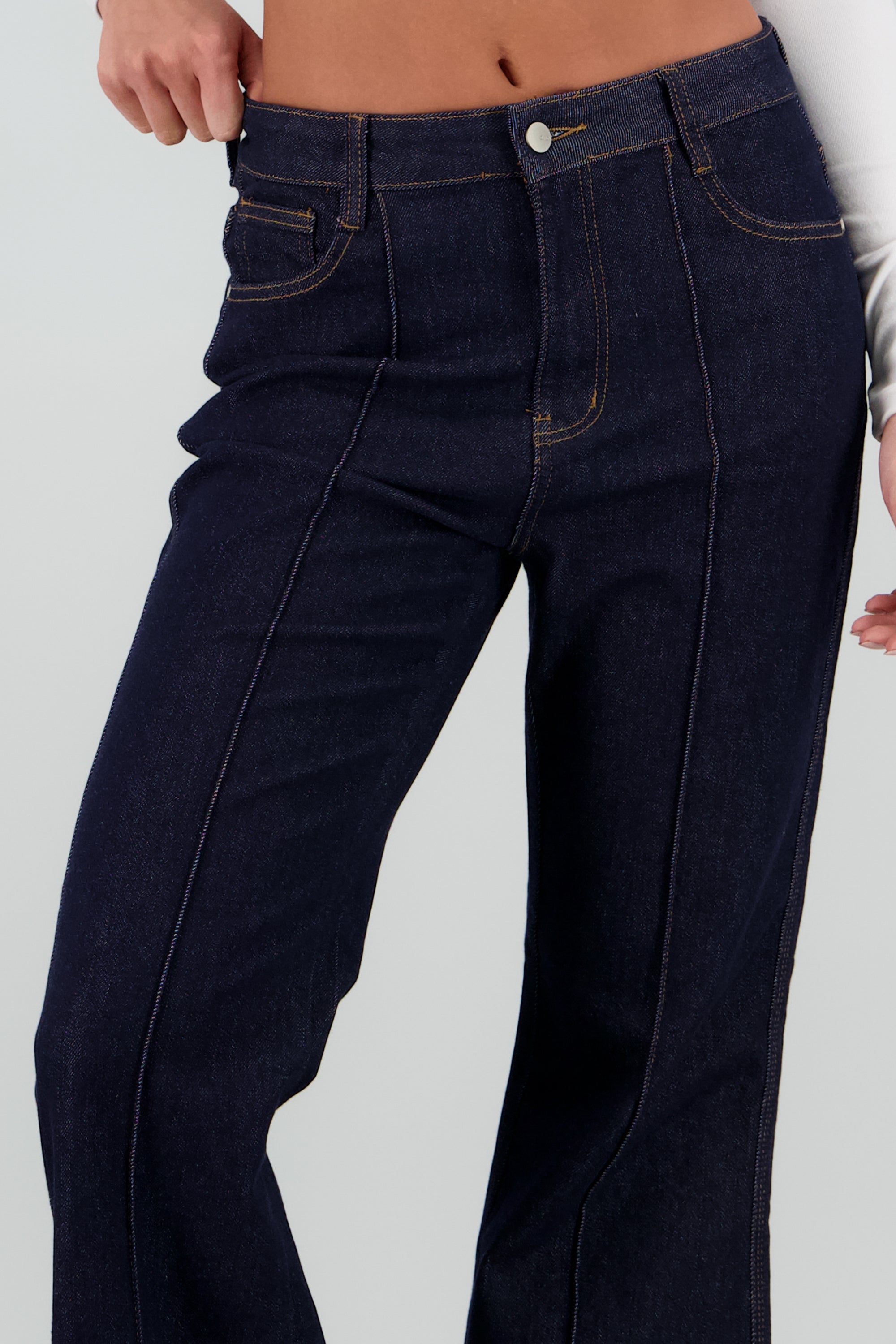 Jeans flare línea al centro INDIGO