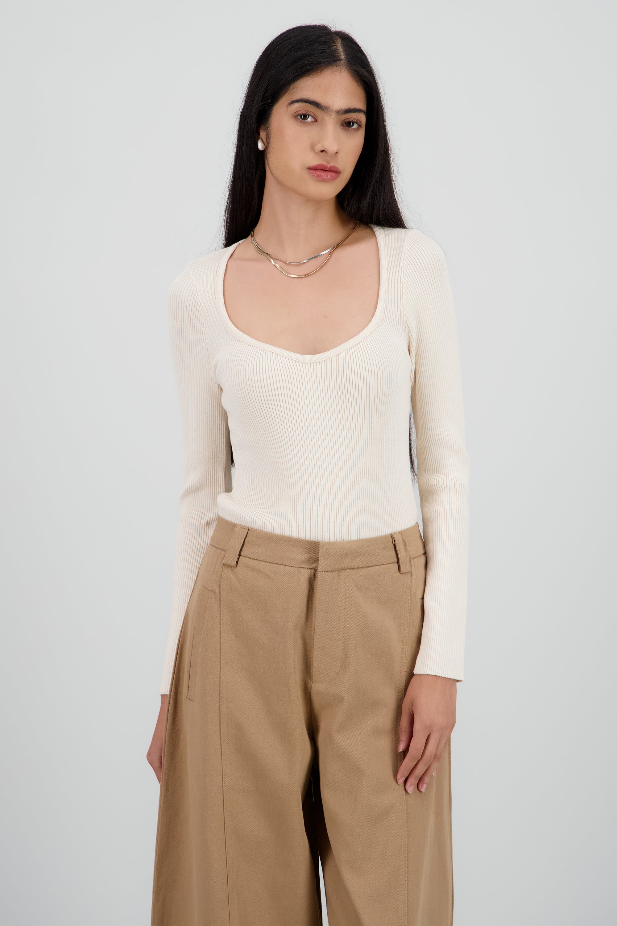 Bodysuit tejido escote corazon CREMA