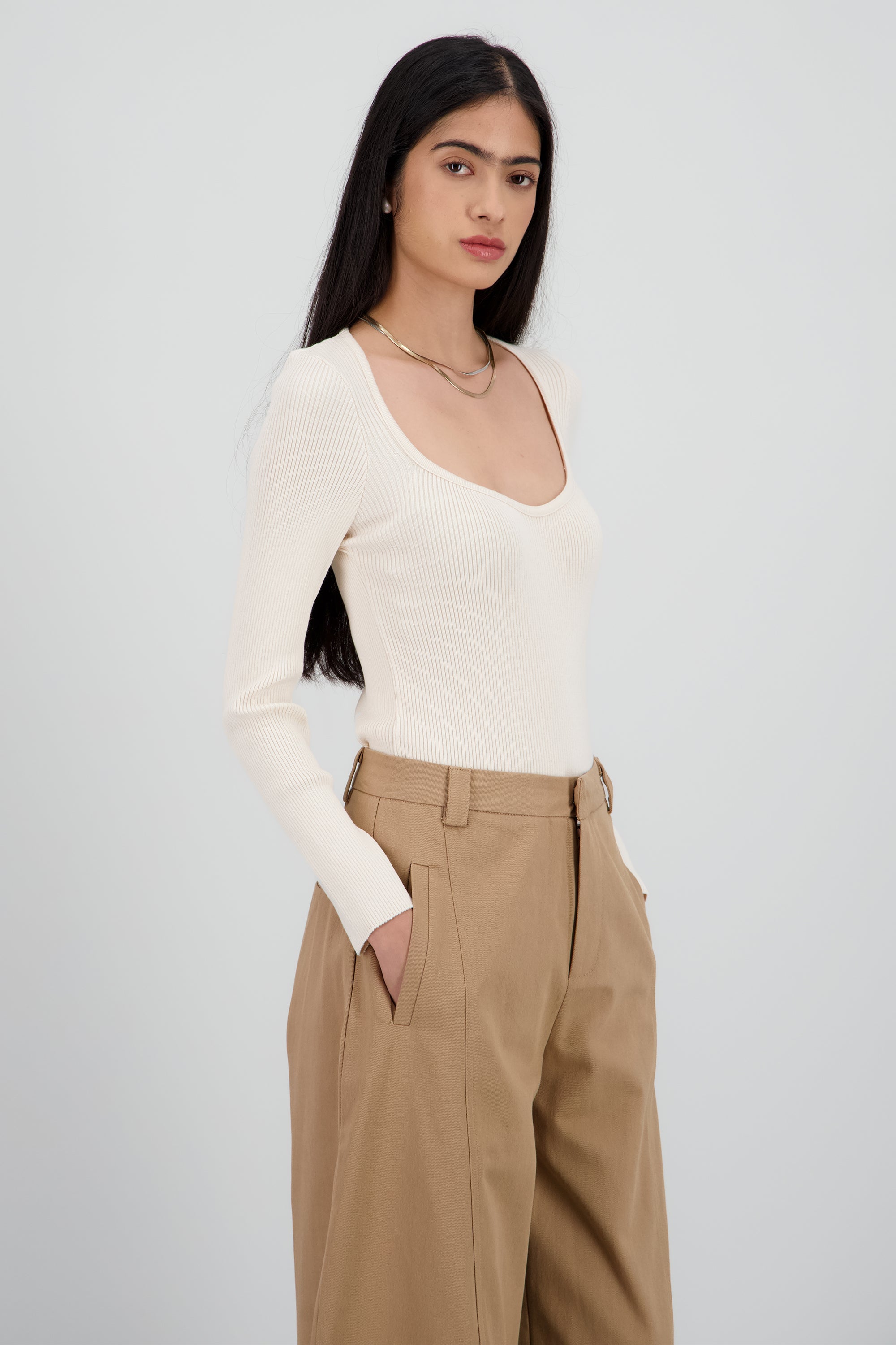 Bodysuit tejido escote corazon CREMA