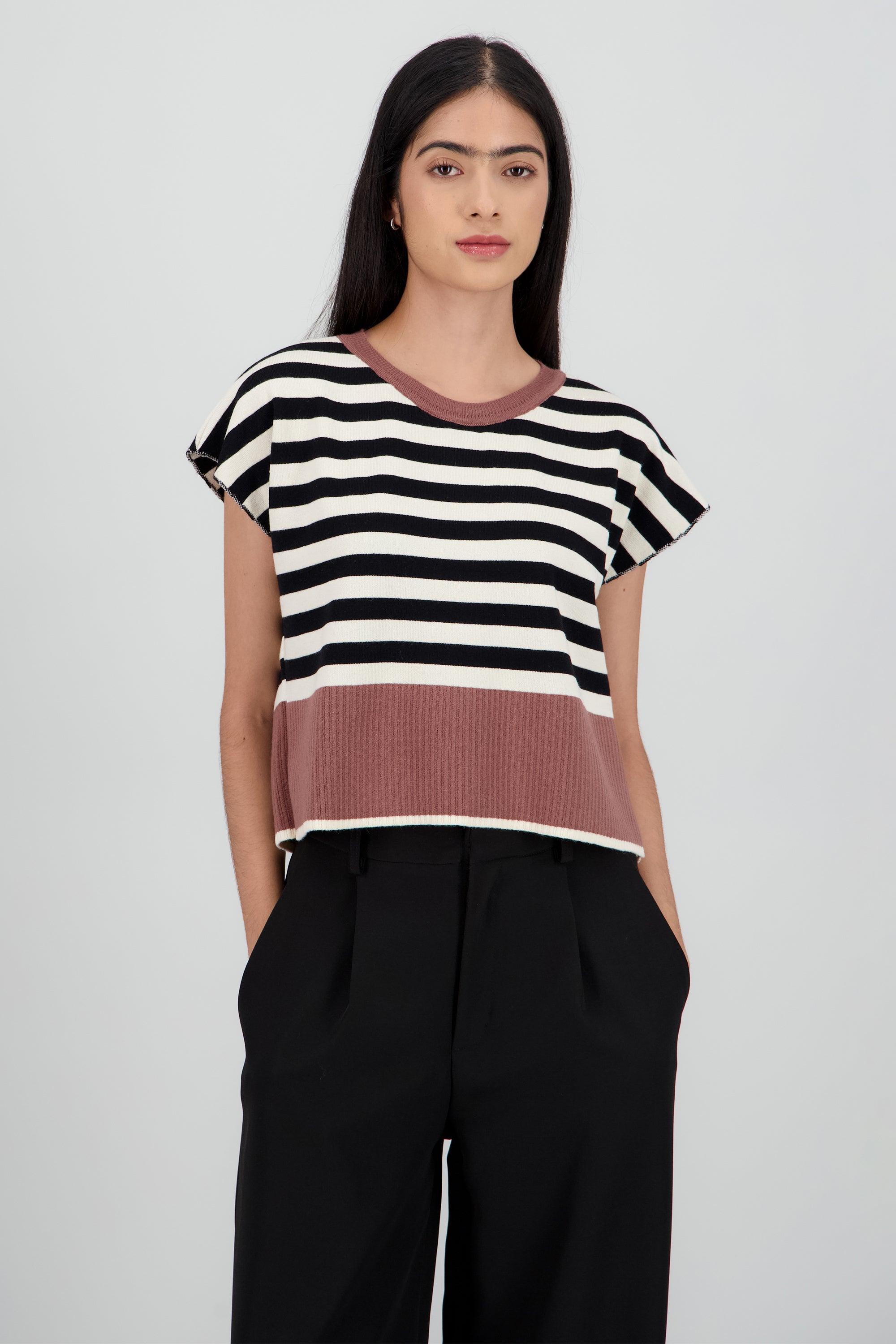 Chaleco rayas NEGRO COMBO