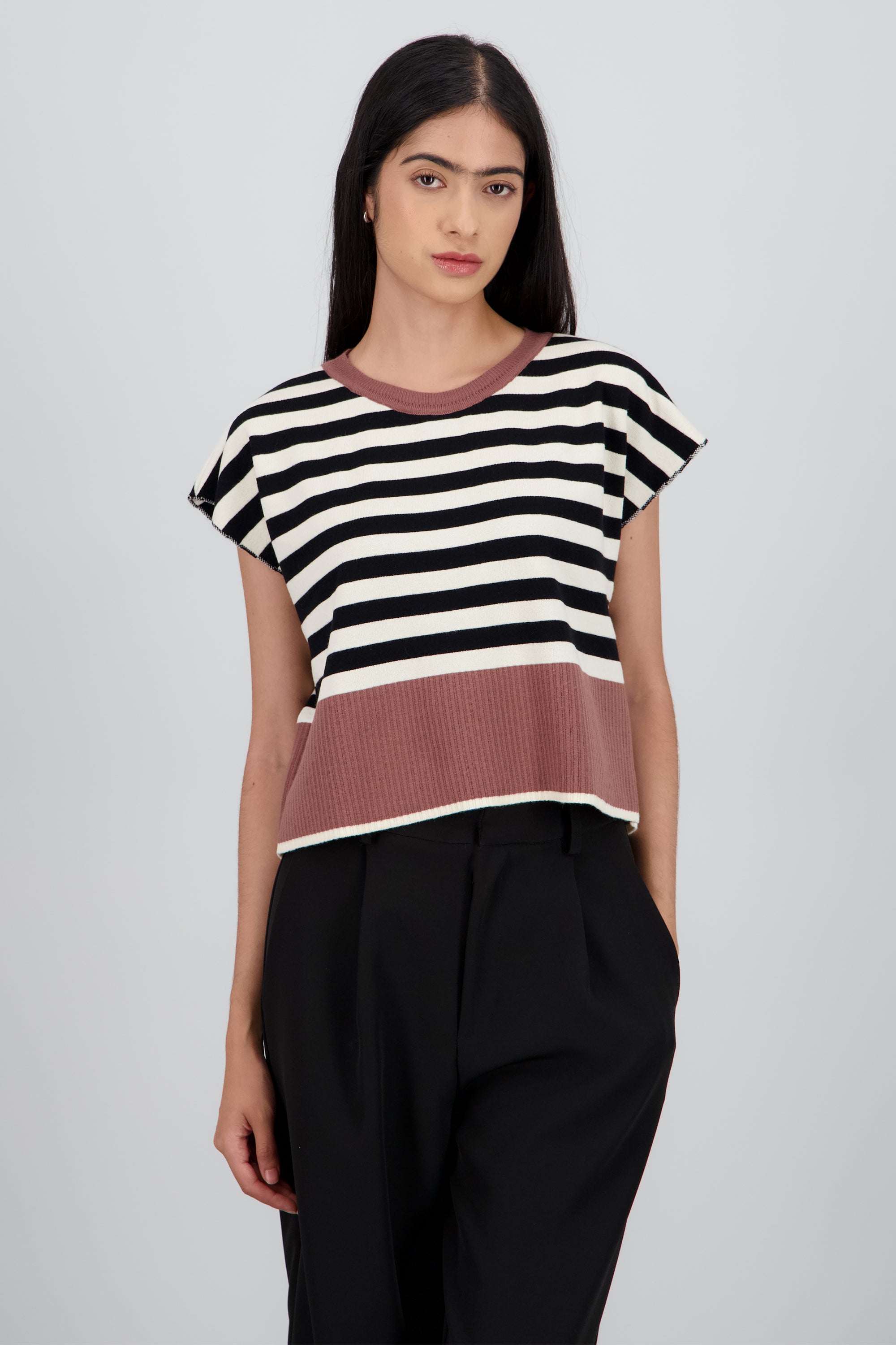 Chaleco rayas NEGRO COMBO