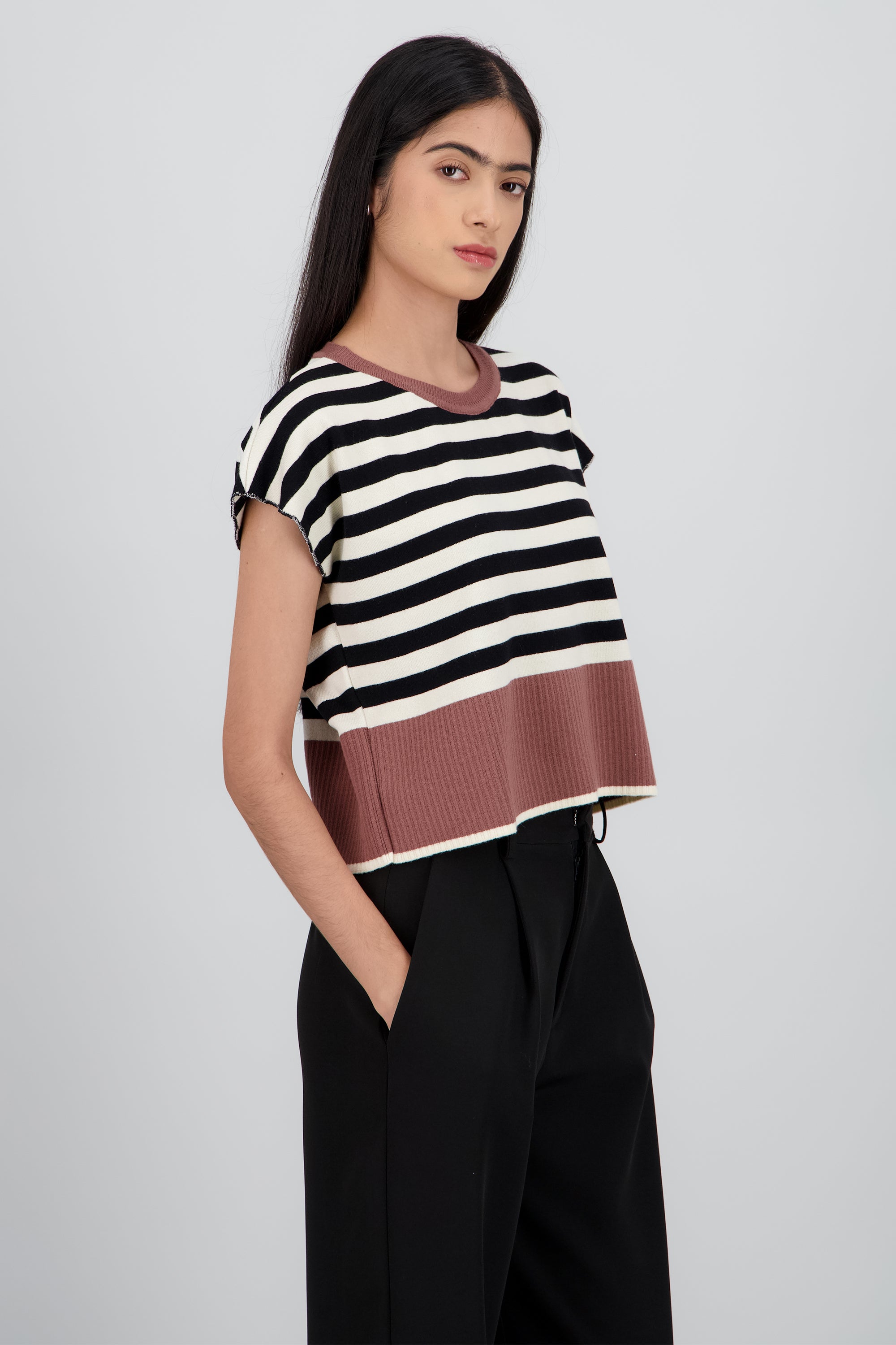 Chaleco rayas NEGRO COMBO