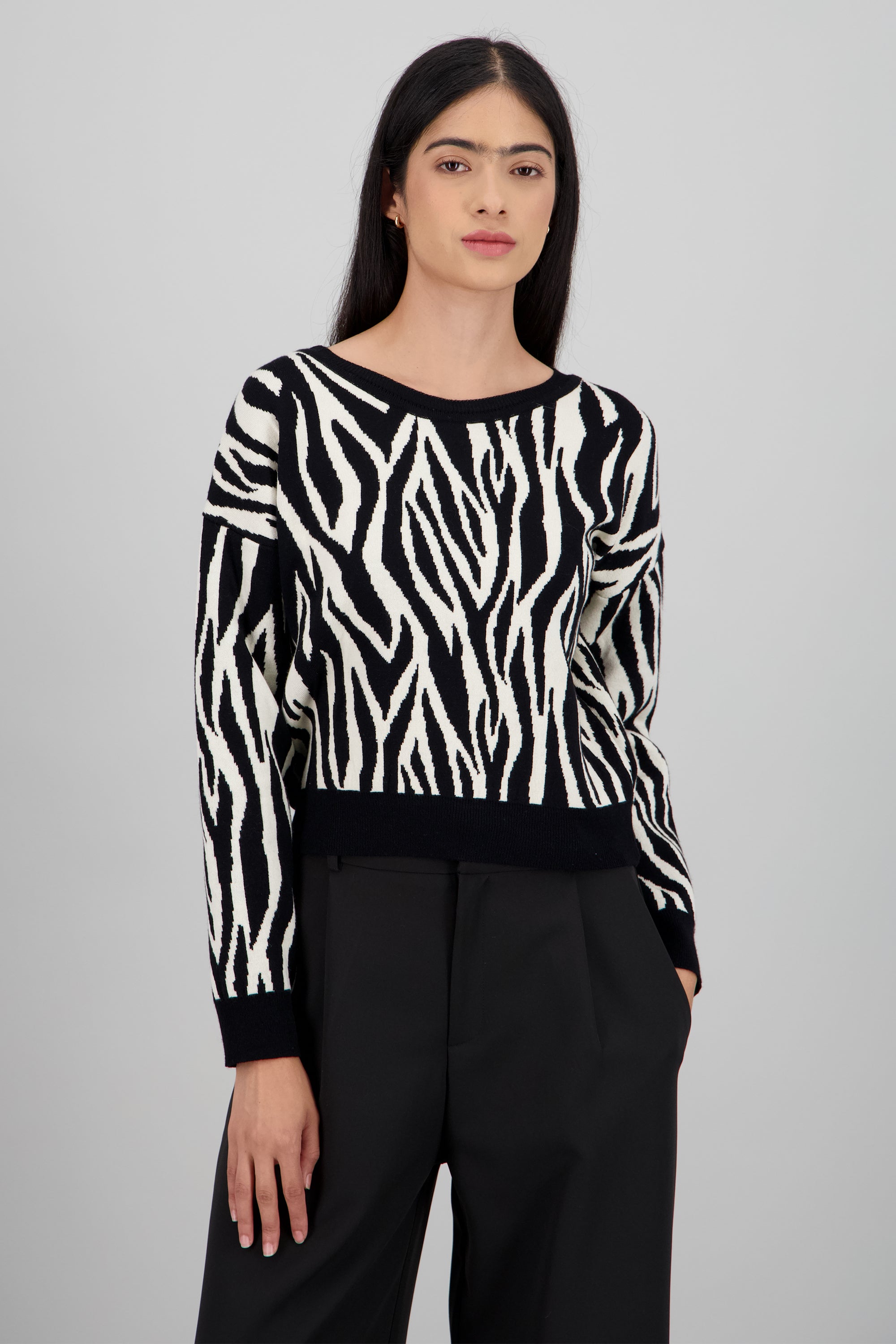 Sueter zebra NEGRO COMBO
