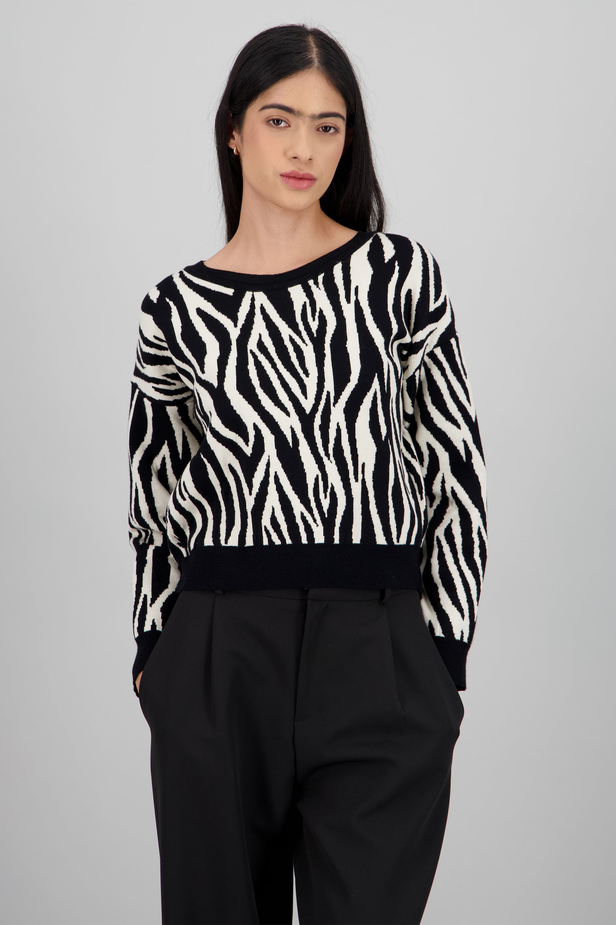 Sueter zebra NEGRO COMBO