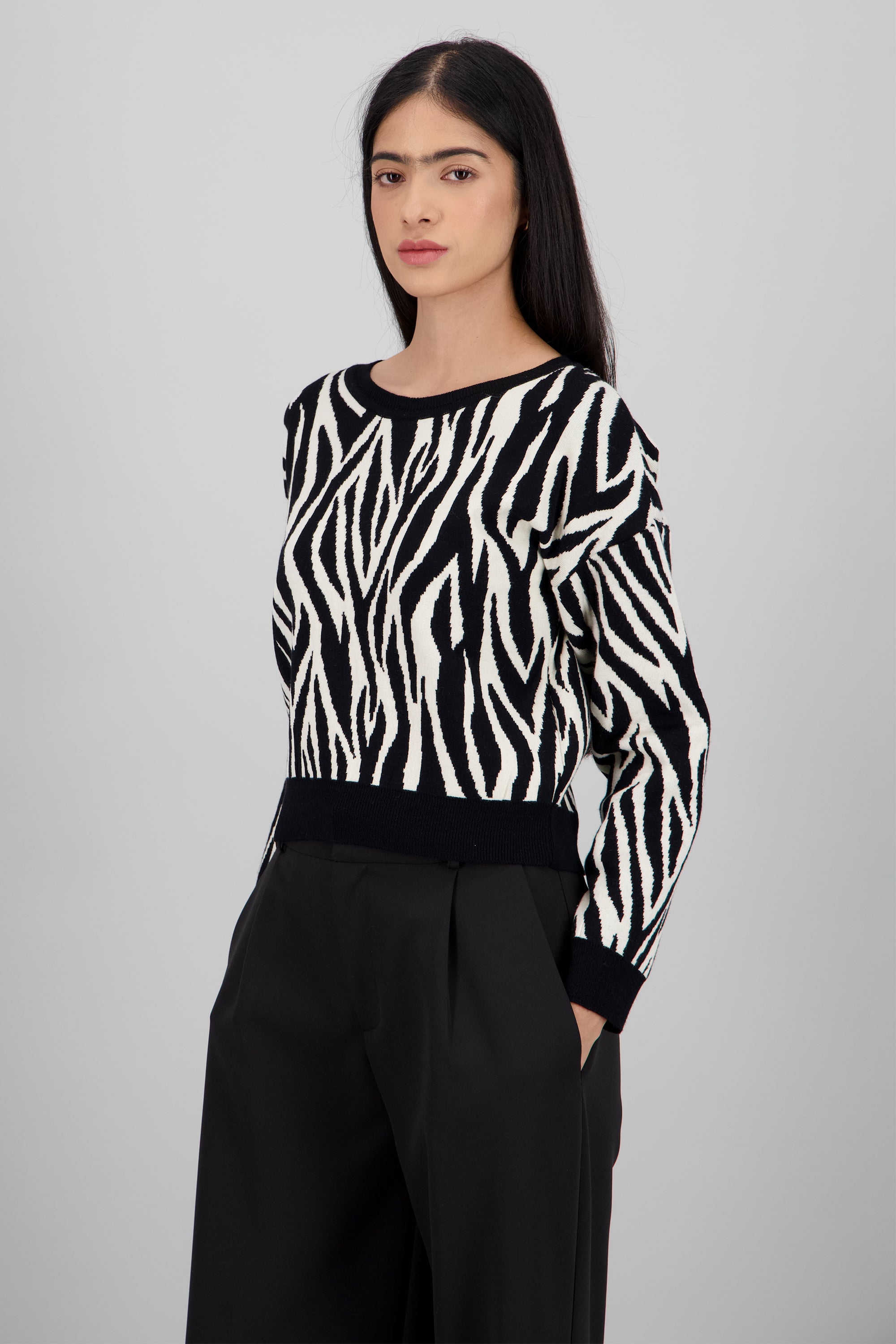 Sueter zebra NEGRO COMBO