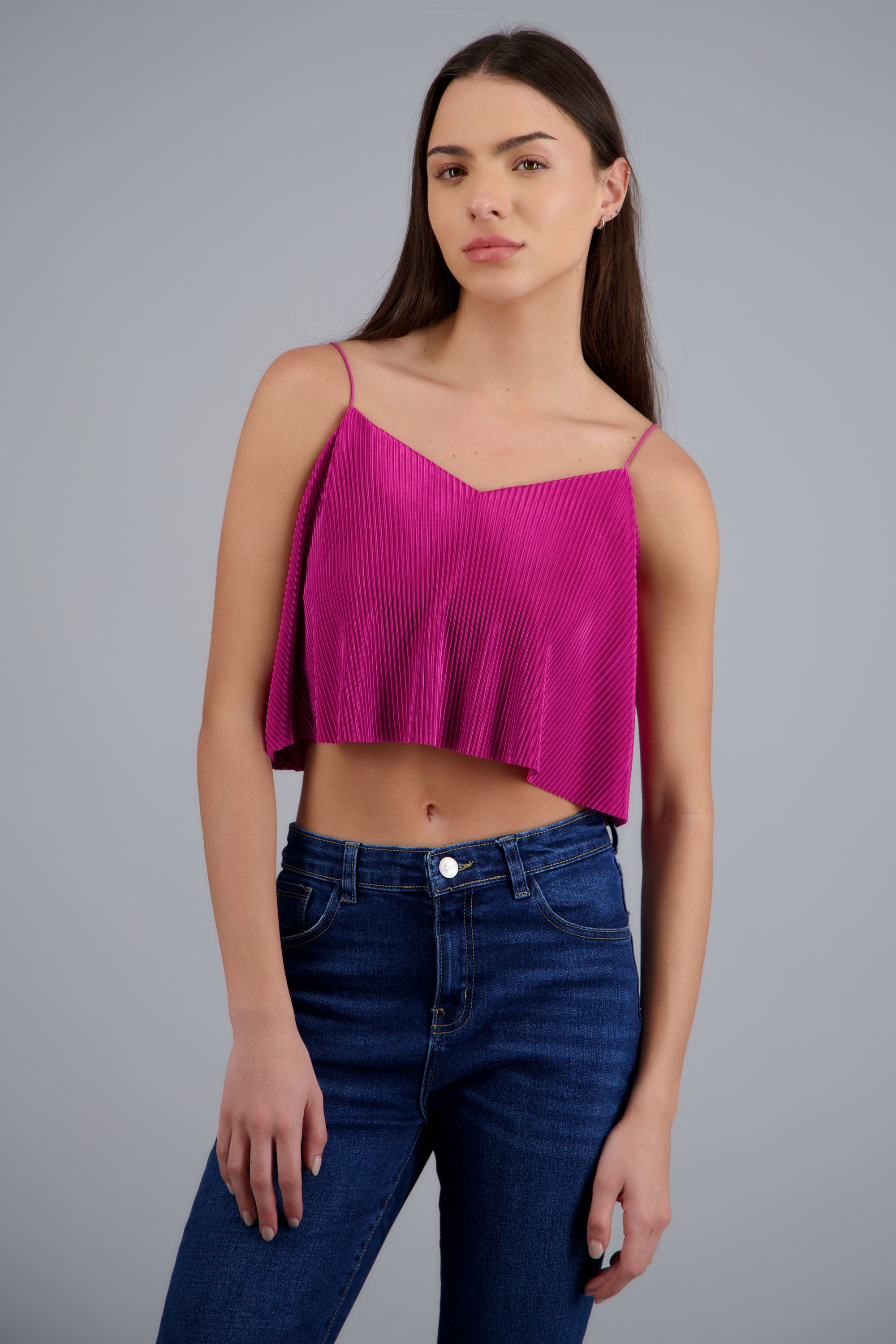 Top Crop Tejido Plisado Tirantes FIUSHA