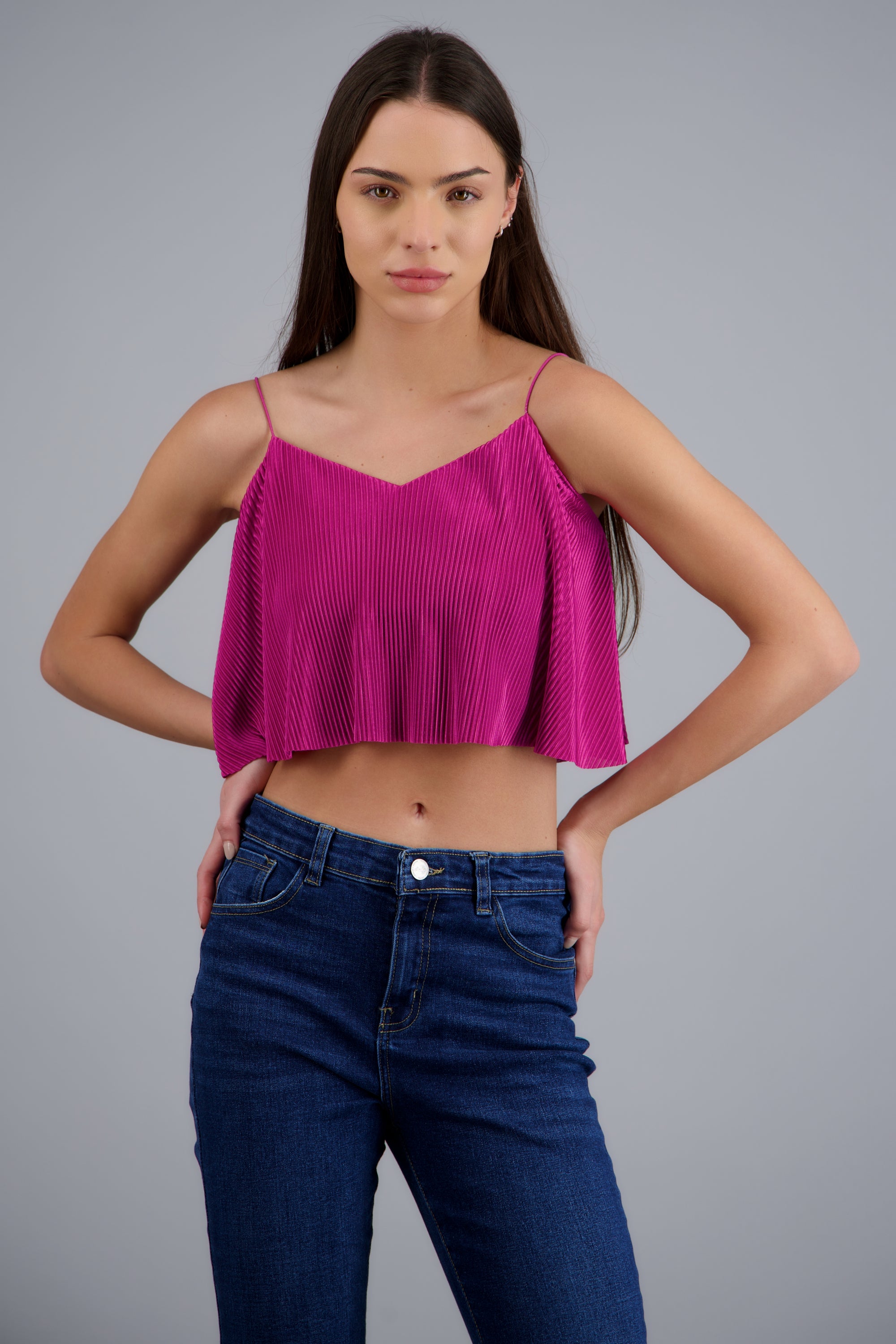 Top Crop Tejido Plisado Tirantes FIUSHA