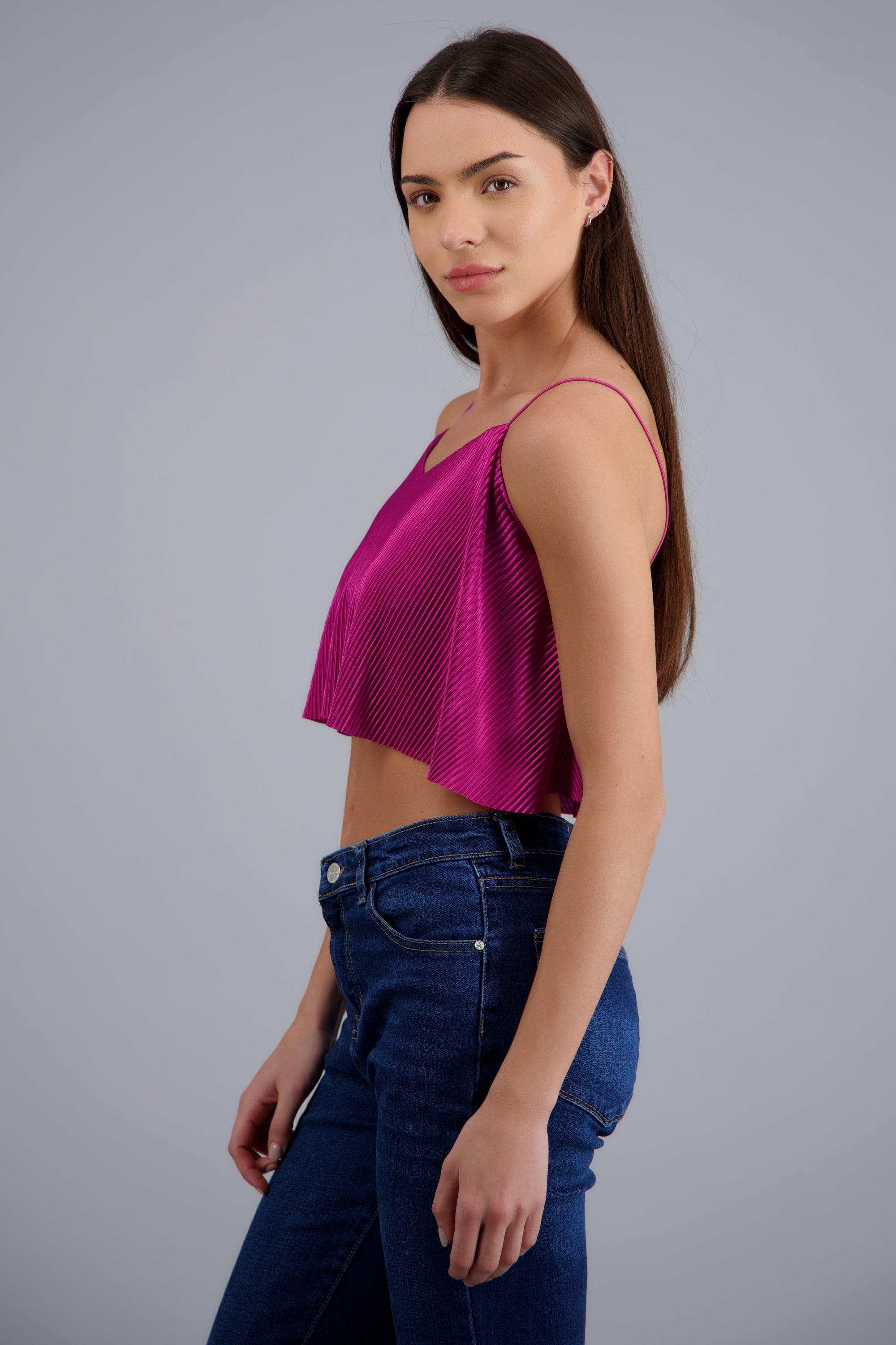 Top Crop Tejido Plisado Tirantes FIUSHA