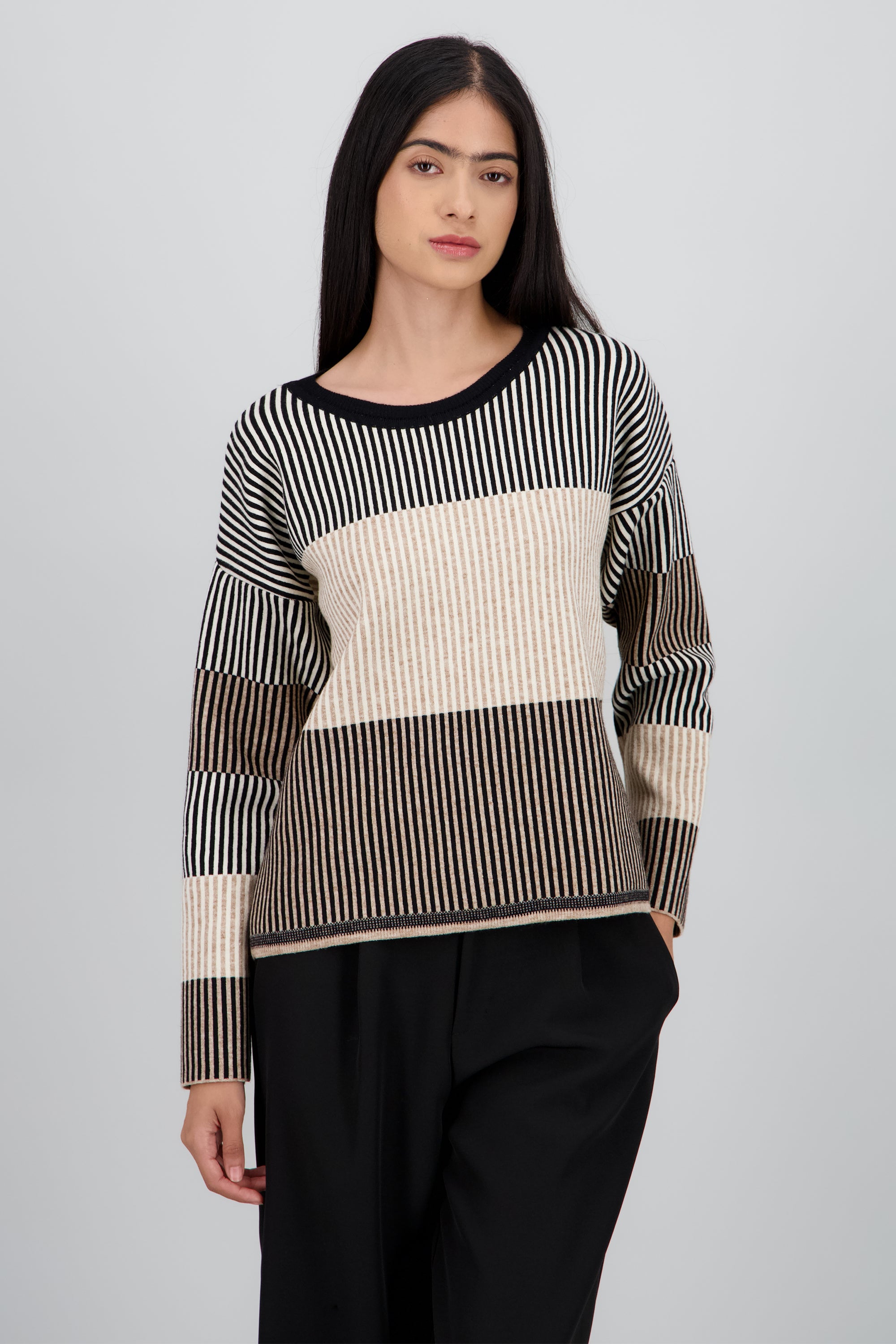 Sueter lineas NEGRO COMBO