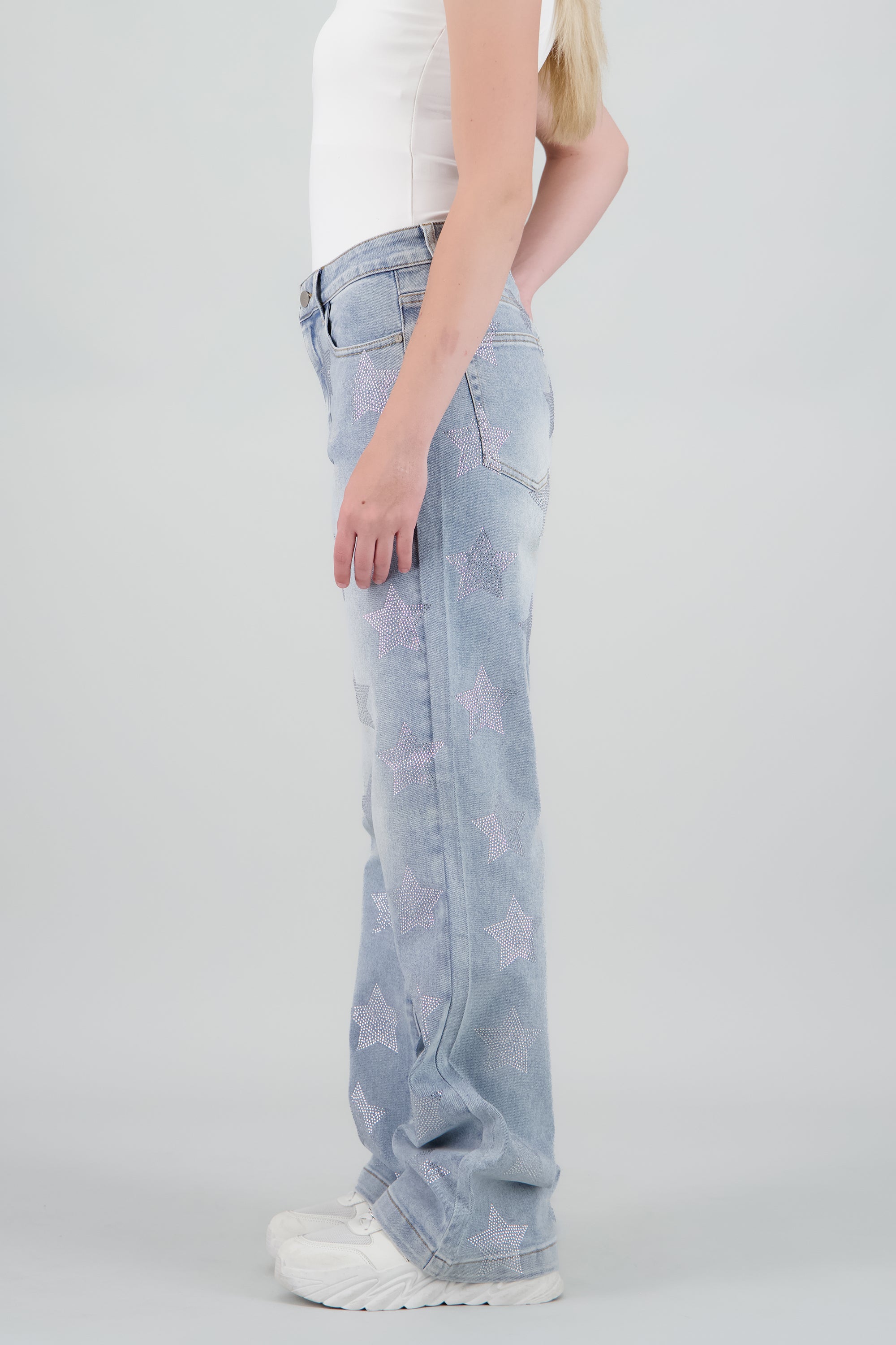 Jeans wide leg mini estrellas BLEACHED