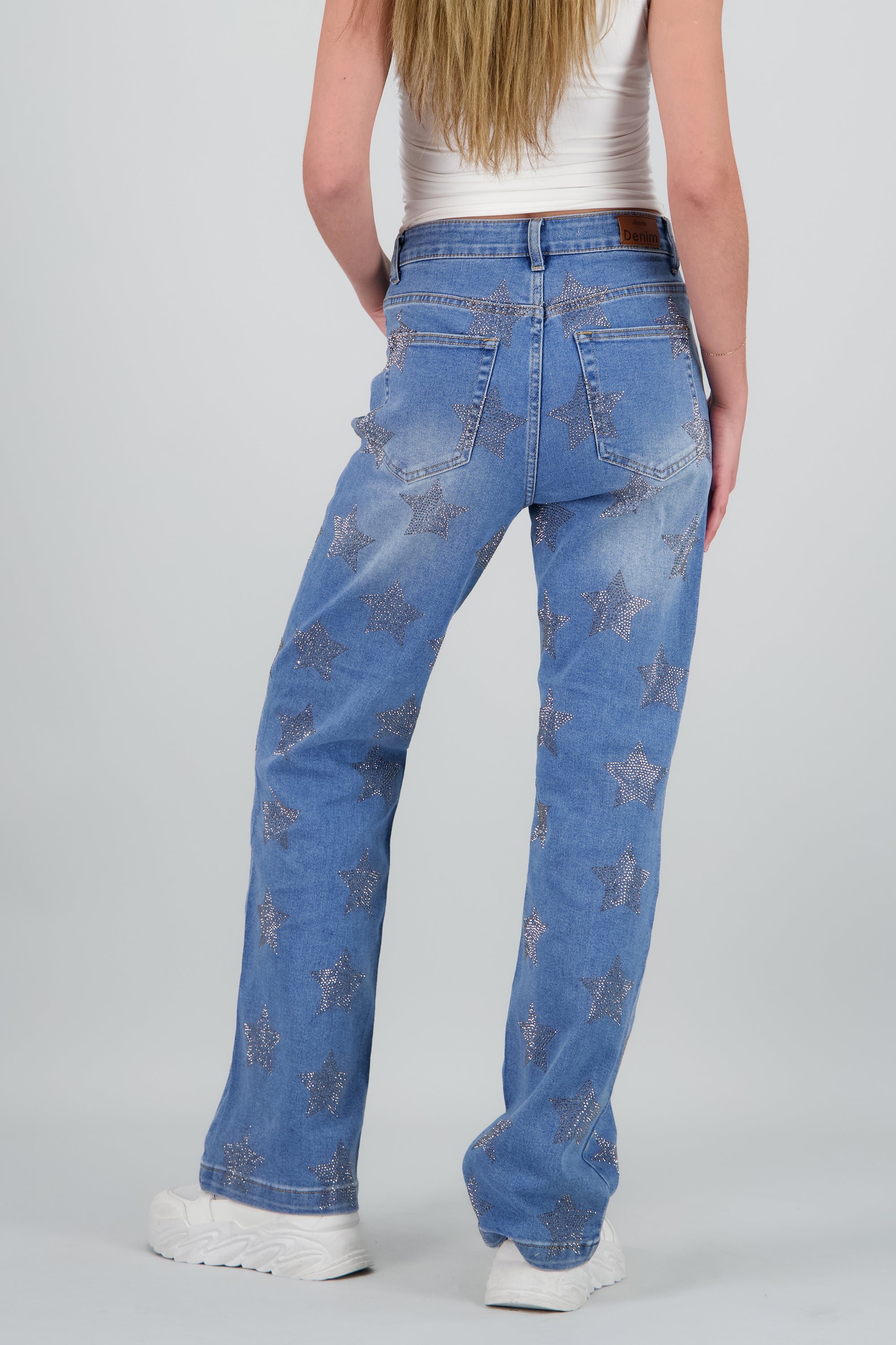 Jeans wide leg mini estrellas MEDIUM WASH
