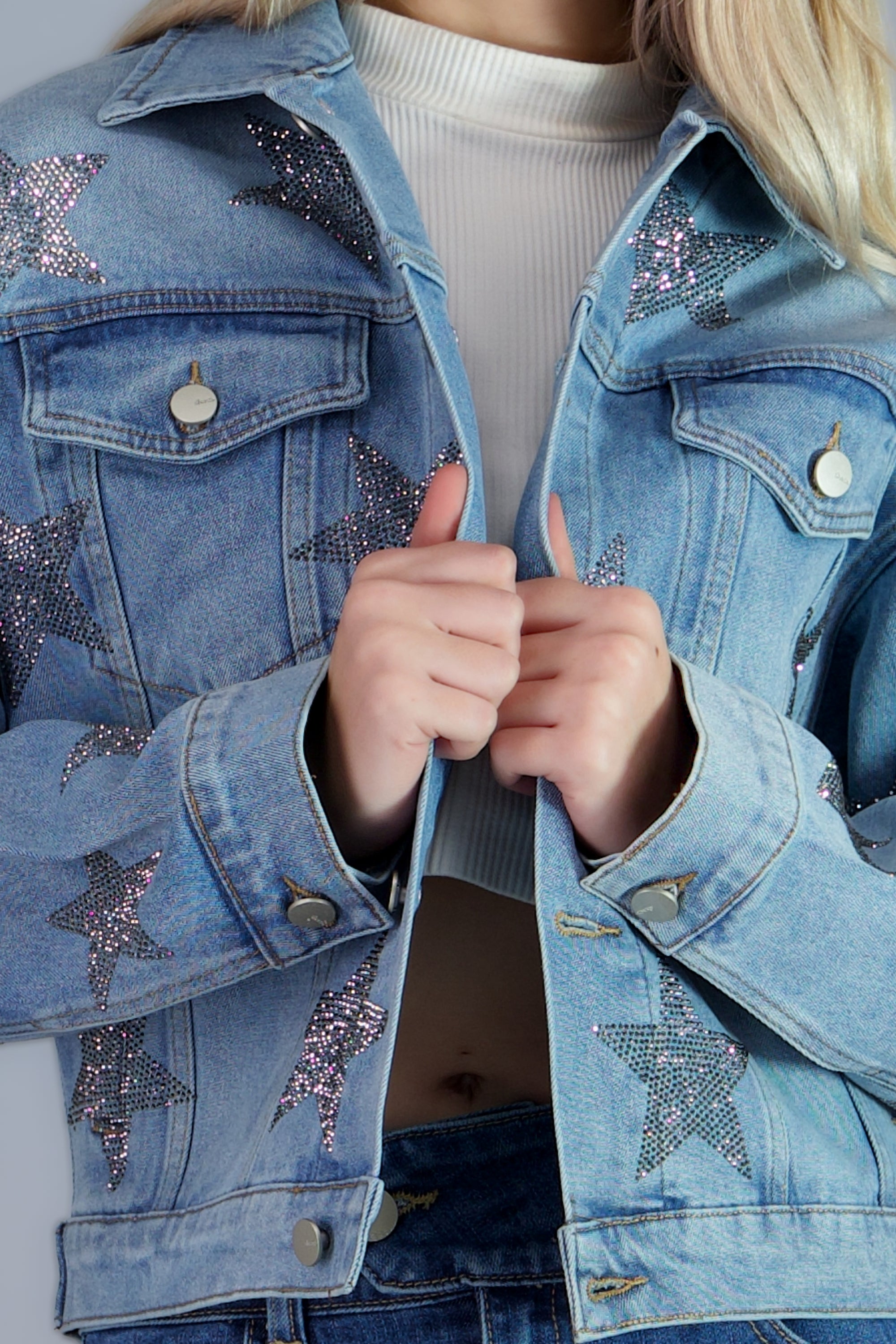 Chamarra trucker mini estrellas MEDIUM WASH