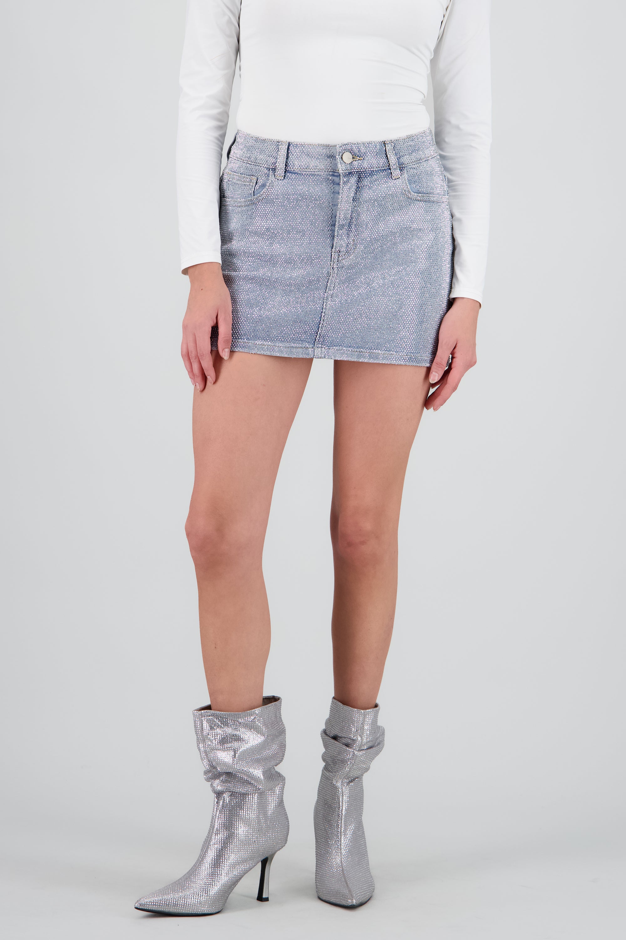 Mini falda full brillo LIGHT WASH