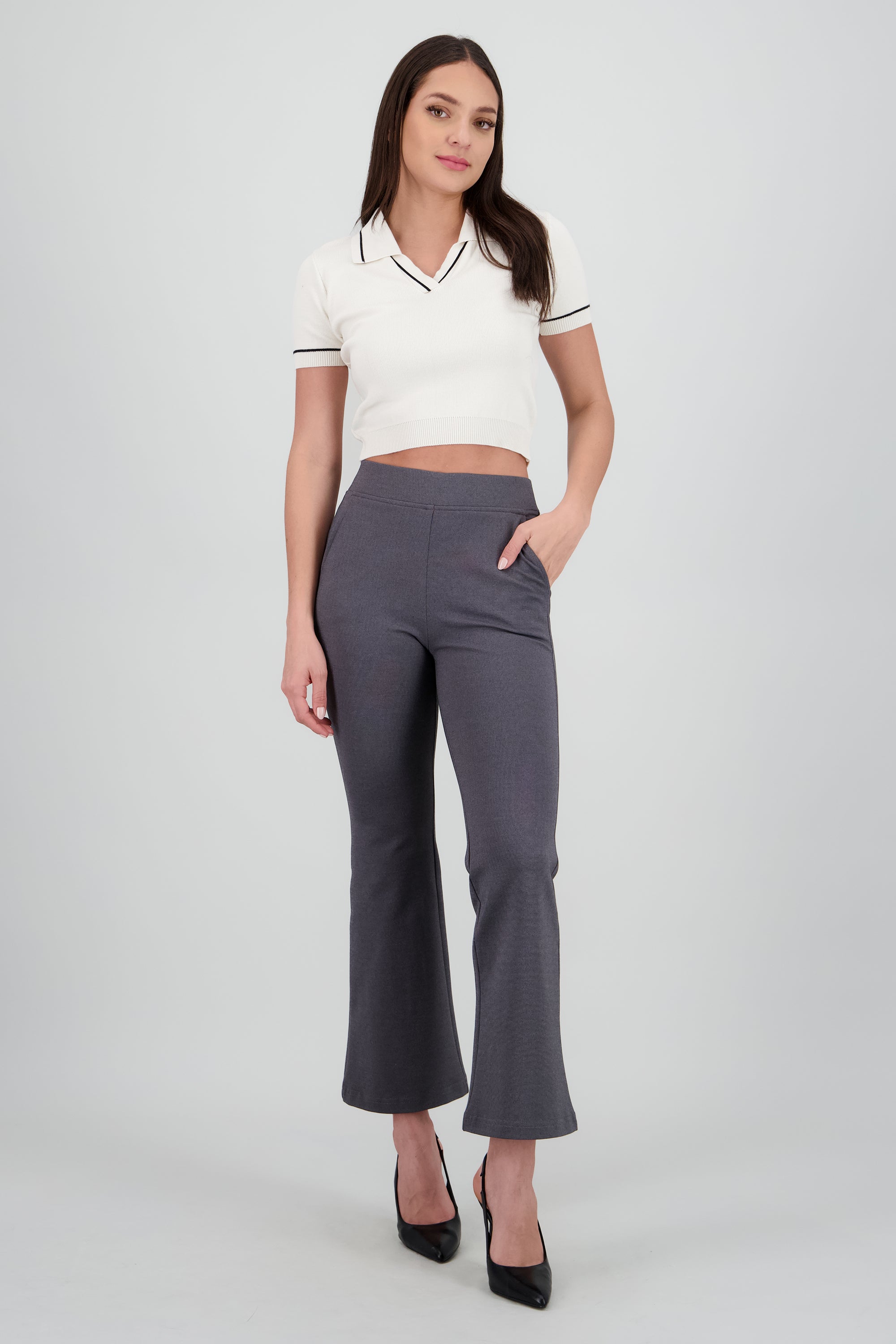 Leggings pretina detalle GRIS OBSCURO