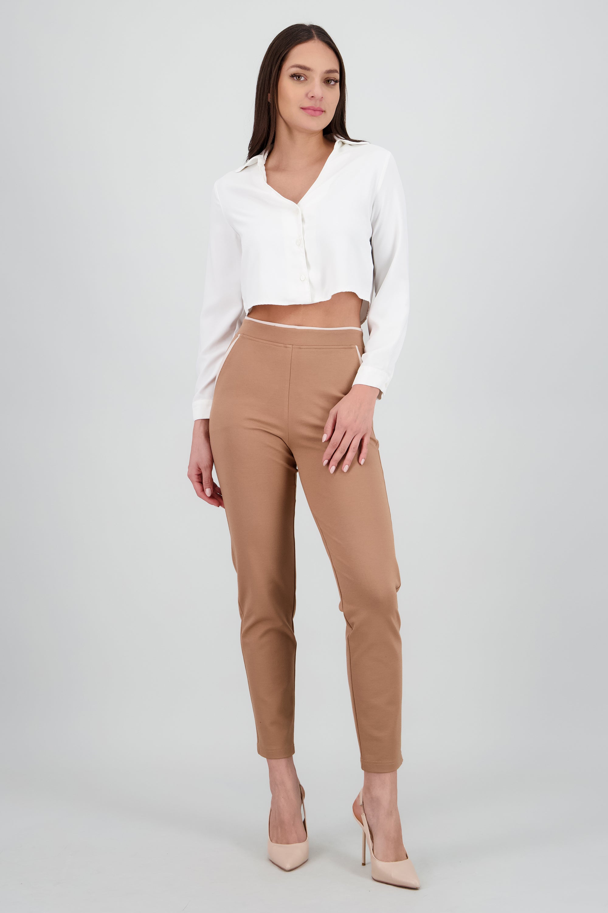 Pantalon contraste CAMELLO