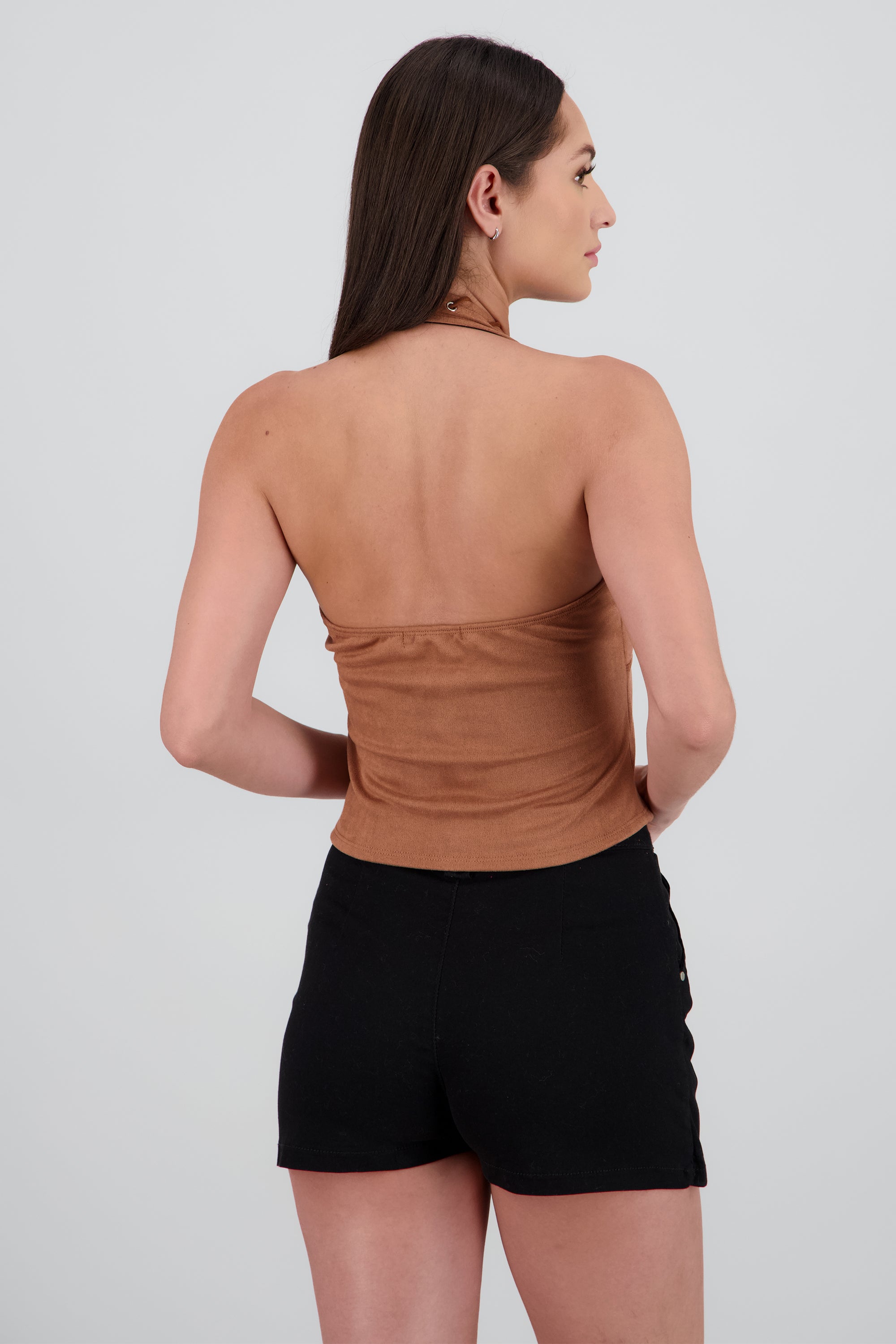 Top halter suede CAMELLO