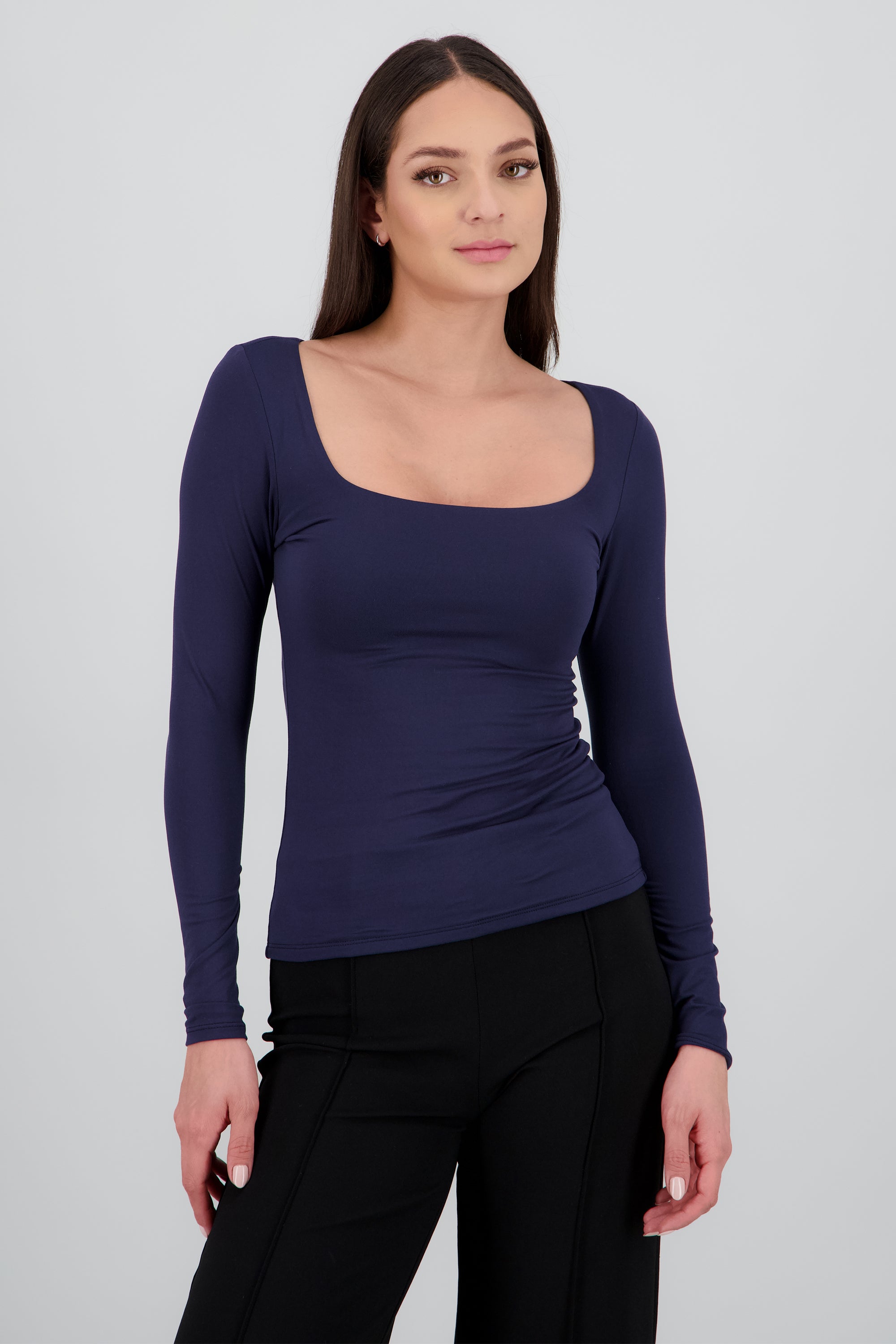 Top manga larga escote cuadrado MARINO