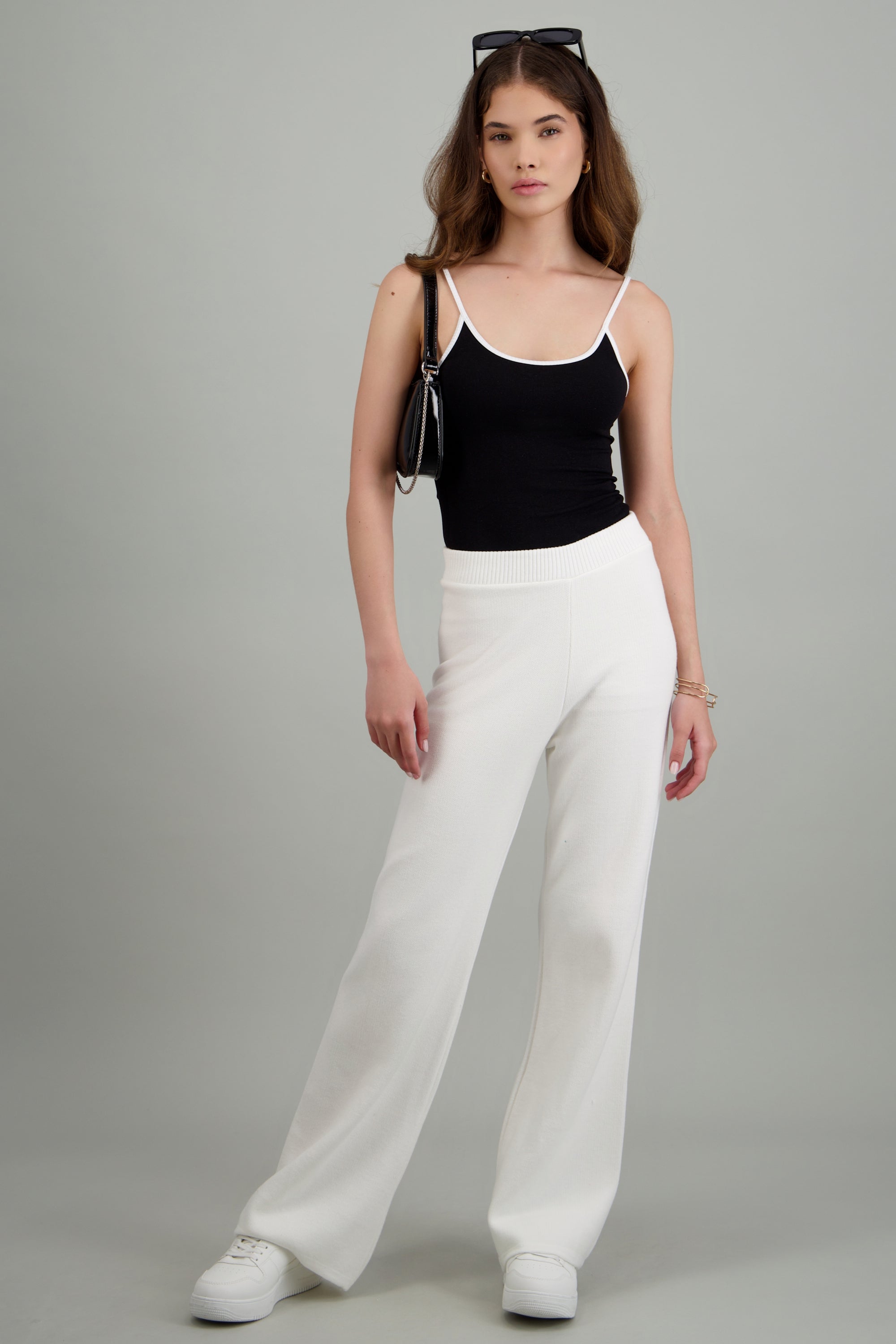 Pantalon tejido culotte BLANCO