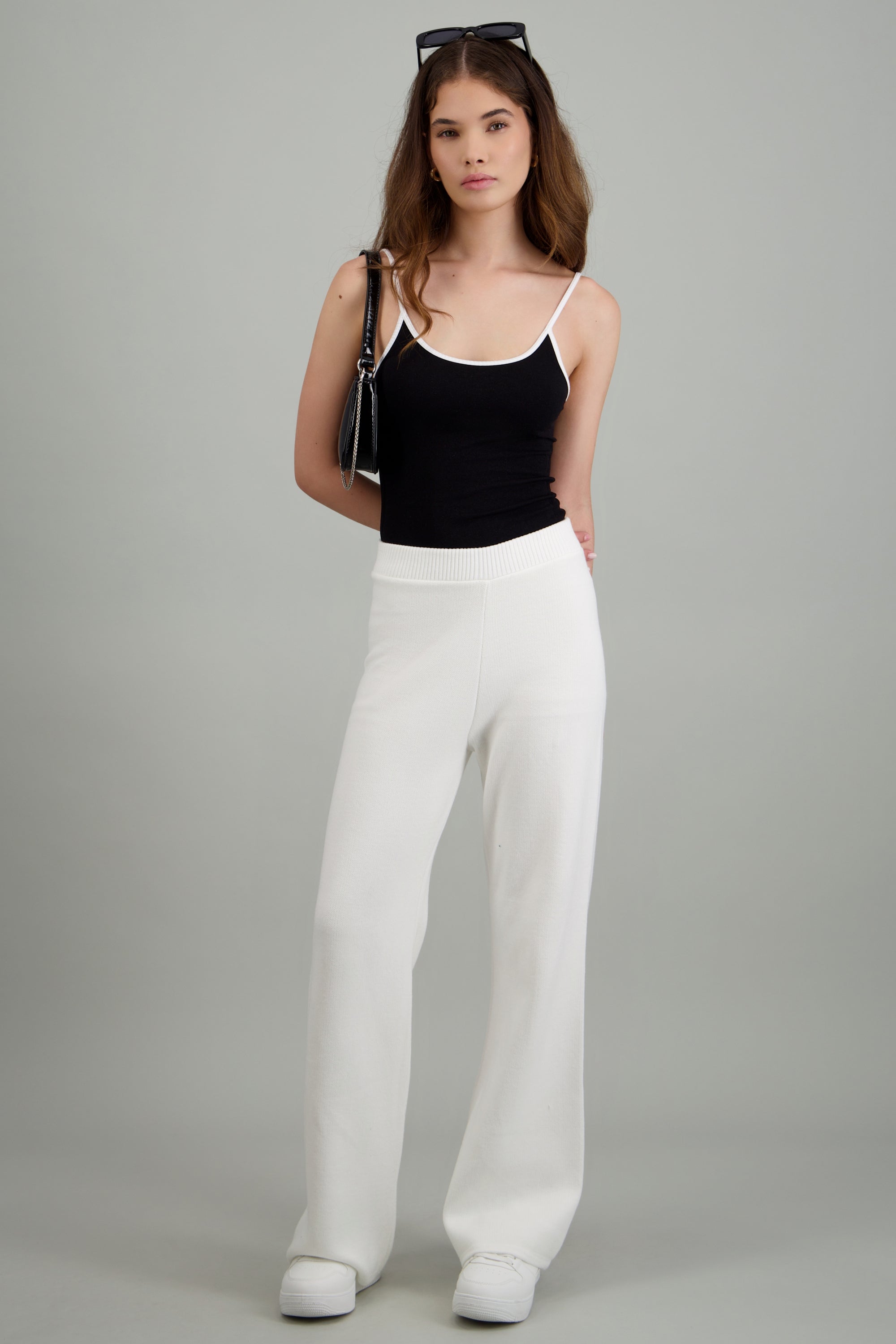 Pantalon tejido culotte BLANCO