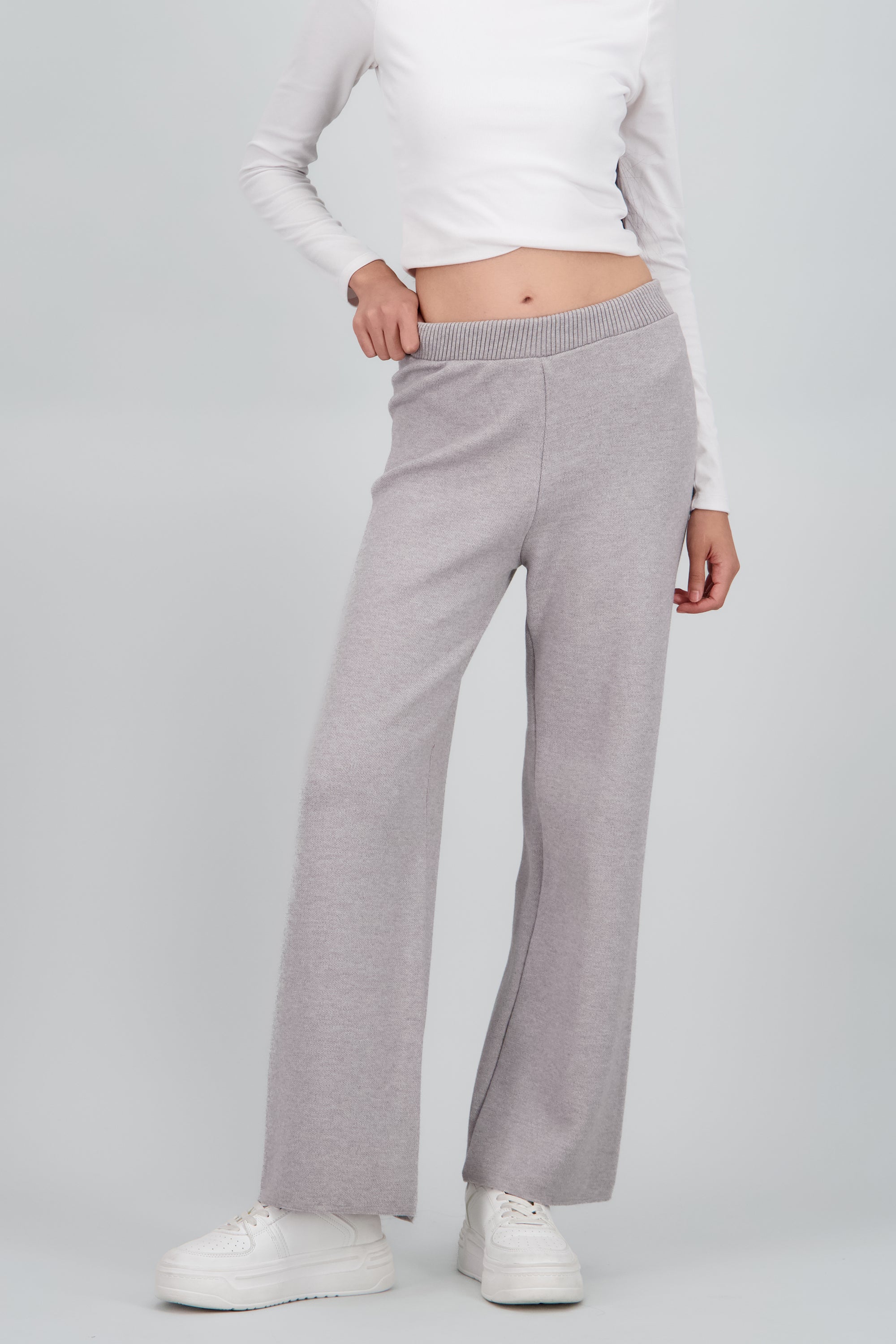 Pantalon tejido culotte GRIS JASPE