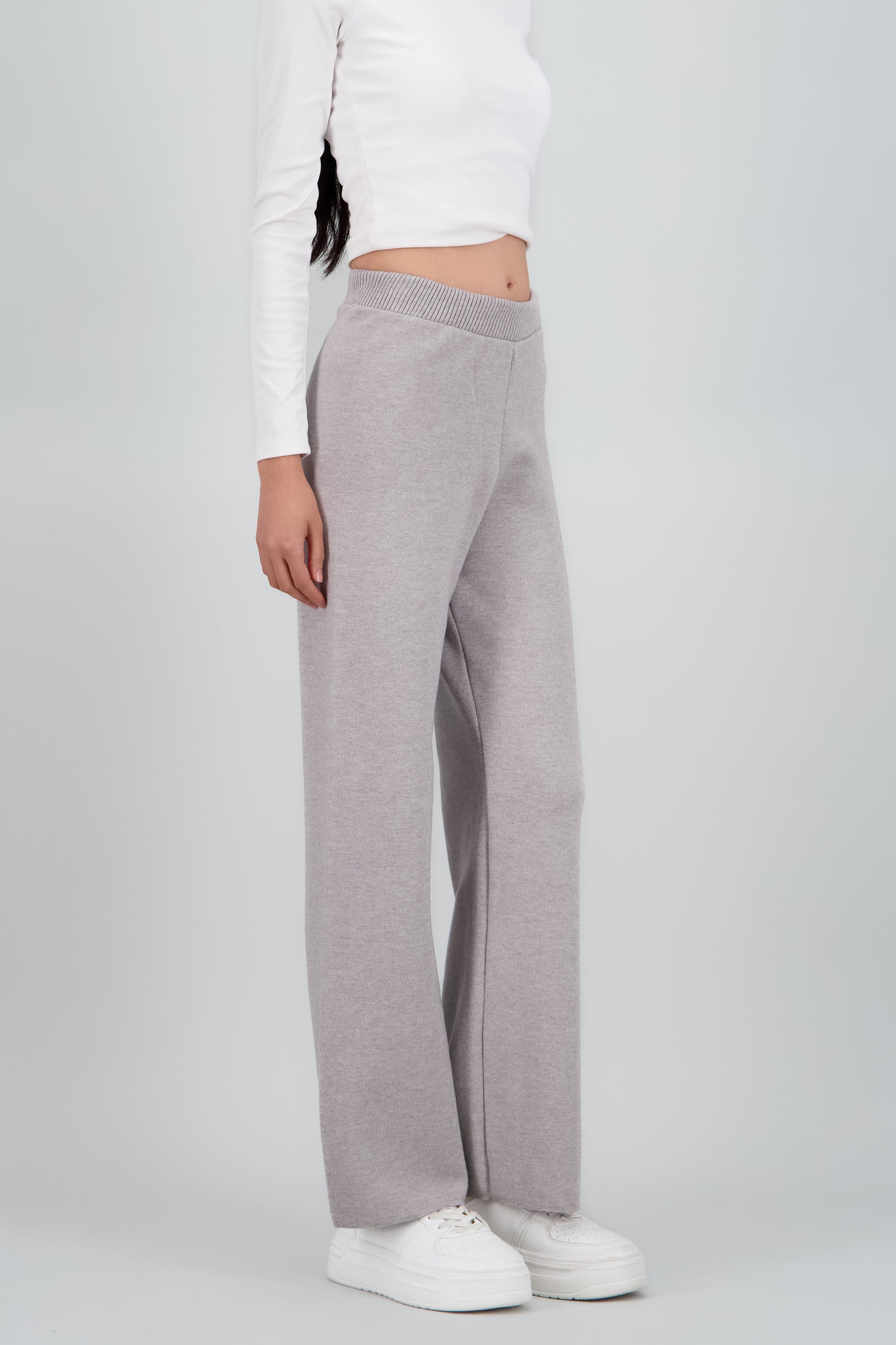 Pantalon tejido culotte GRIS JASPE