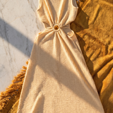 Vestido midi textura aro