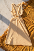 Vestido midi textura aro