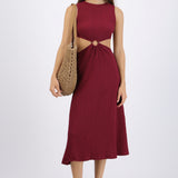 Vestido midi textura aro