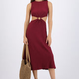 Vestido midi textura aro