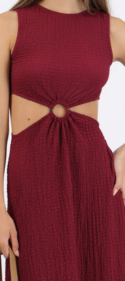 Vestido midi textura aro