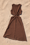 Vestido midi textura aro