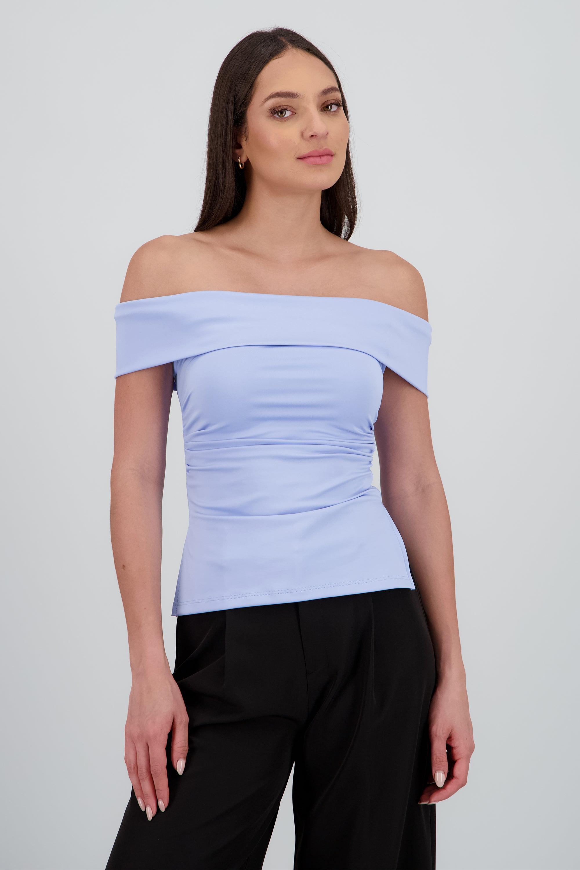 Top tubo off shoulder AZUL CIELO
