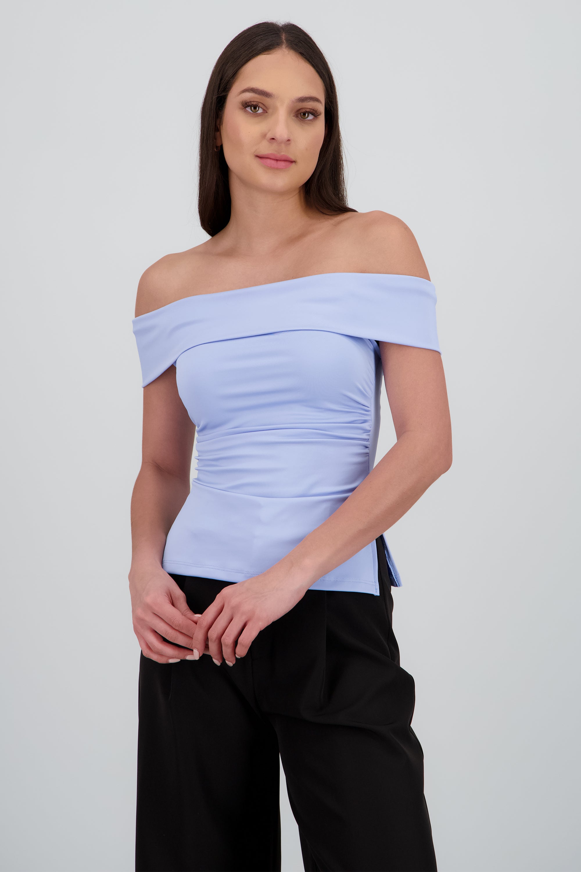 Top tubo off shoulder AZUL CIELO
