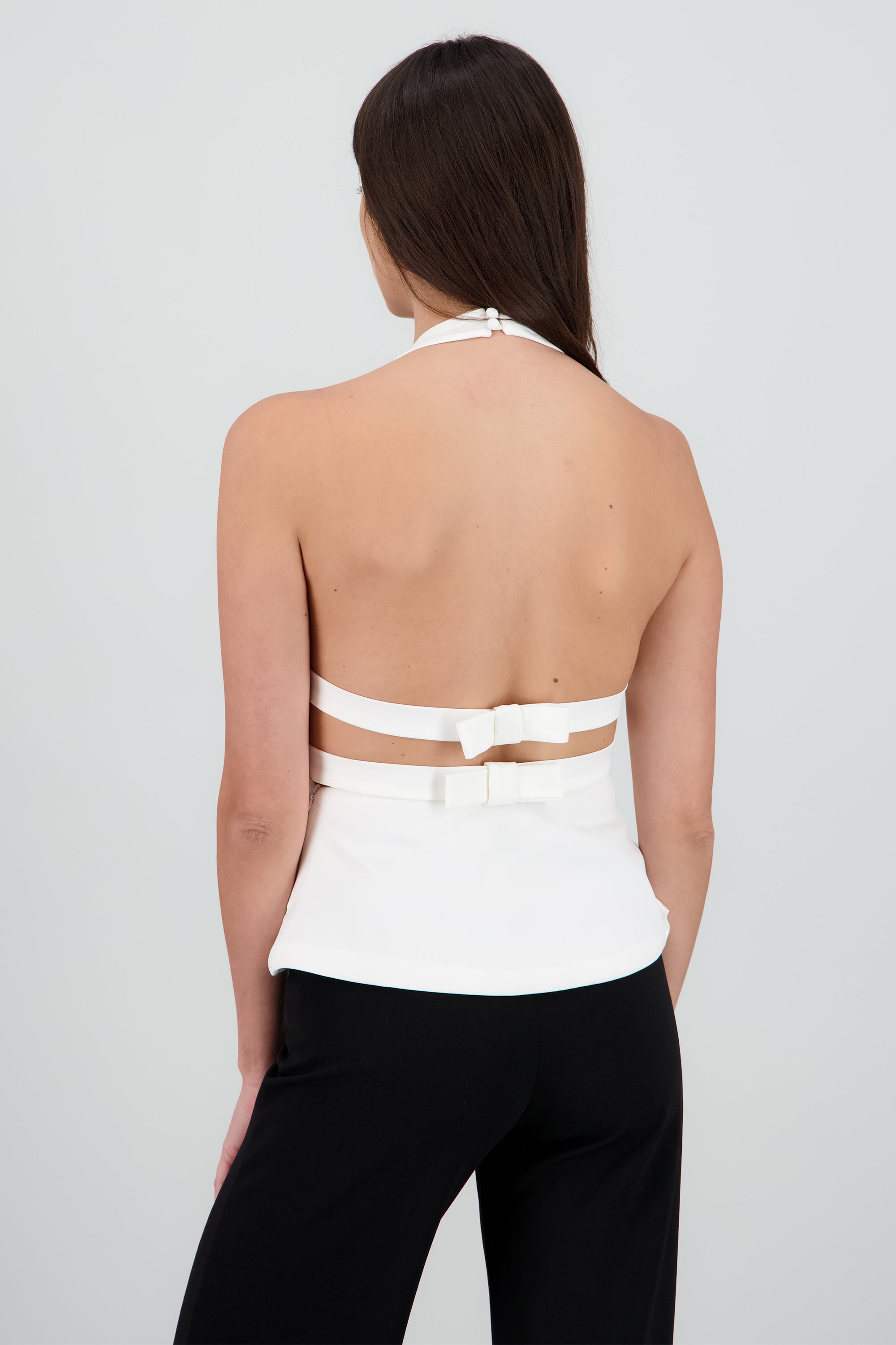 Top halter liso BLANCO