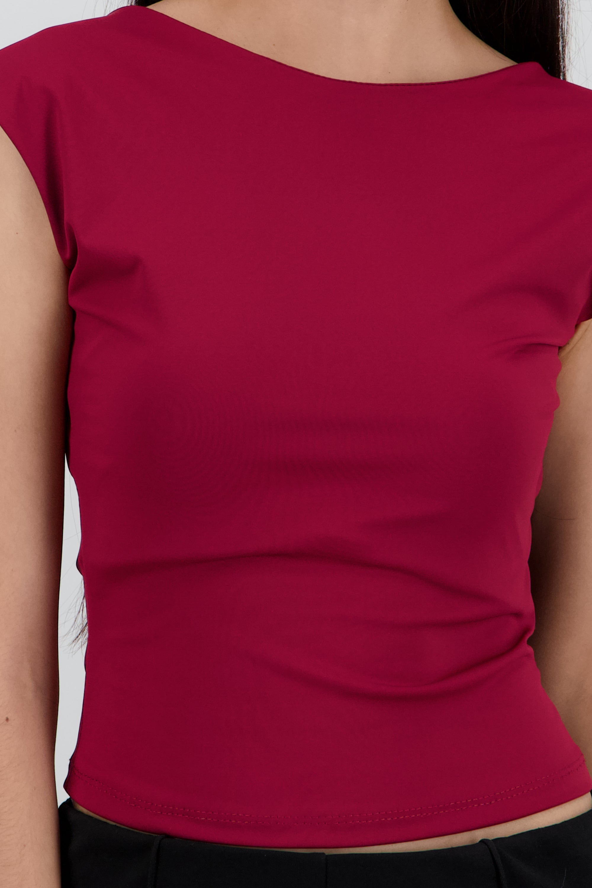 Top manga corta escote espalda CIRUELA