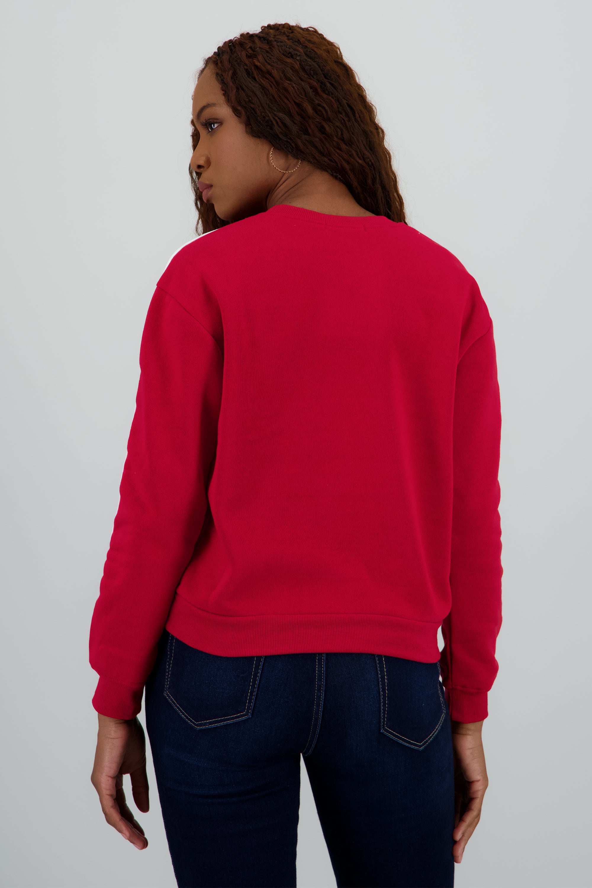 Sudadera lineas contraste número ROJO COMBO