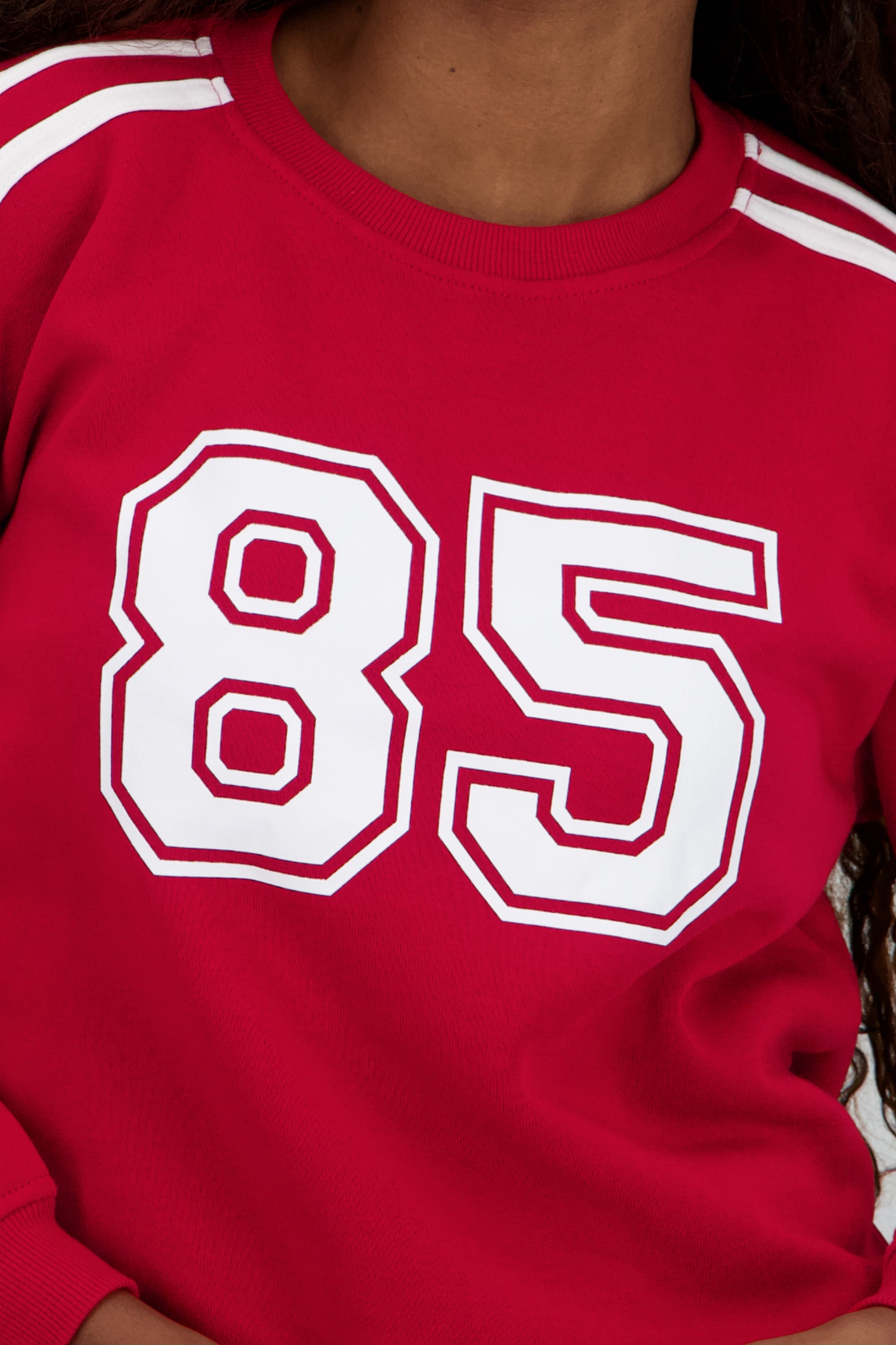 Sudadera lineas contraste número ROJO COMBO