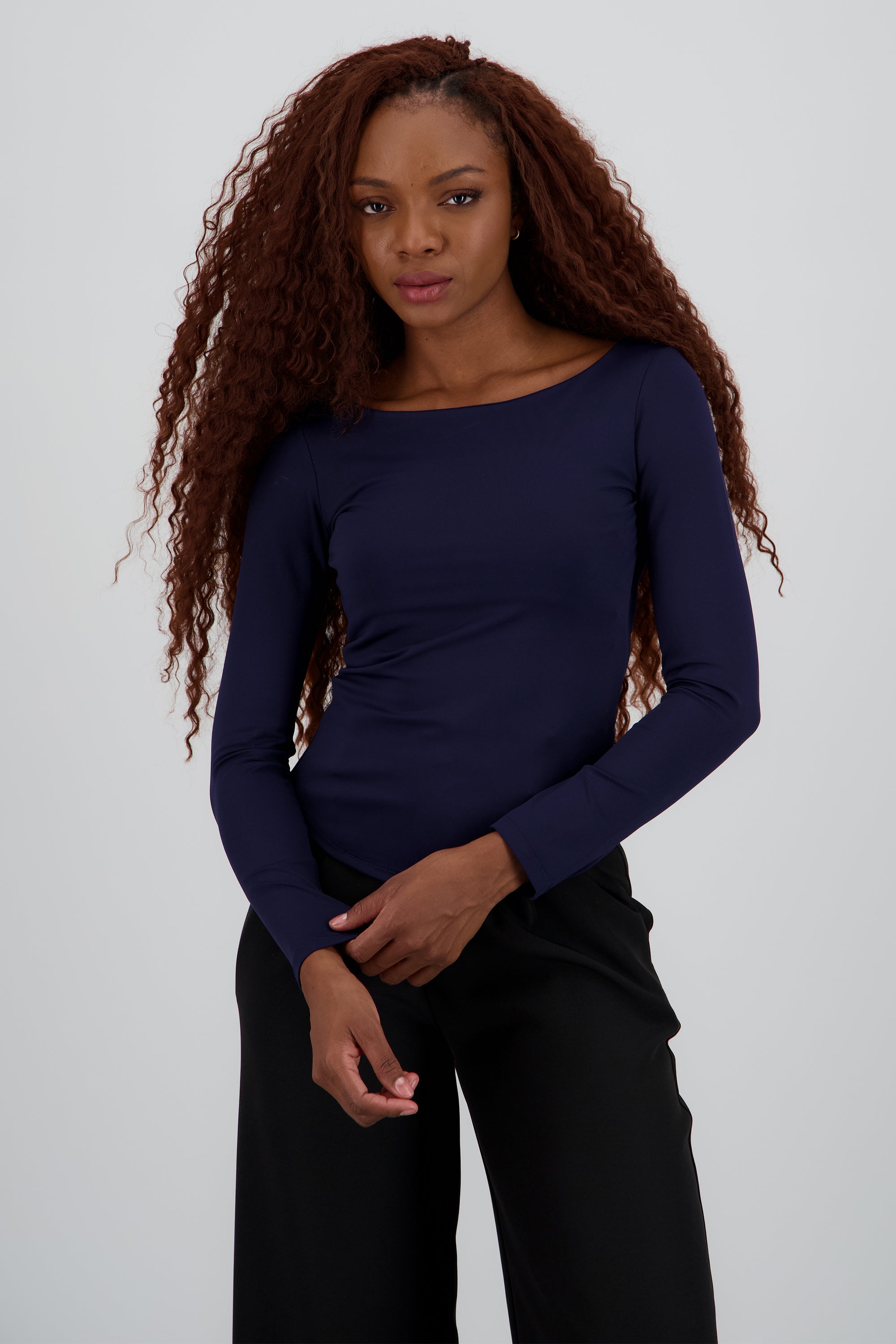 Top manga larga liso MARINO