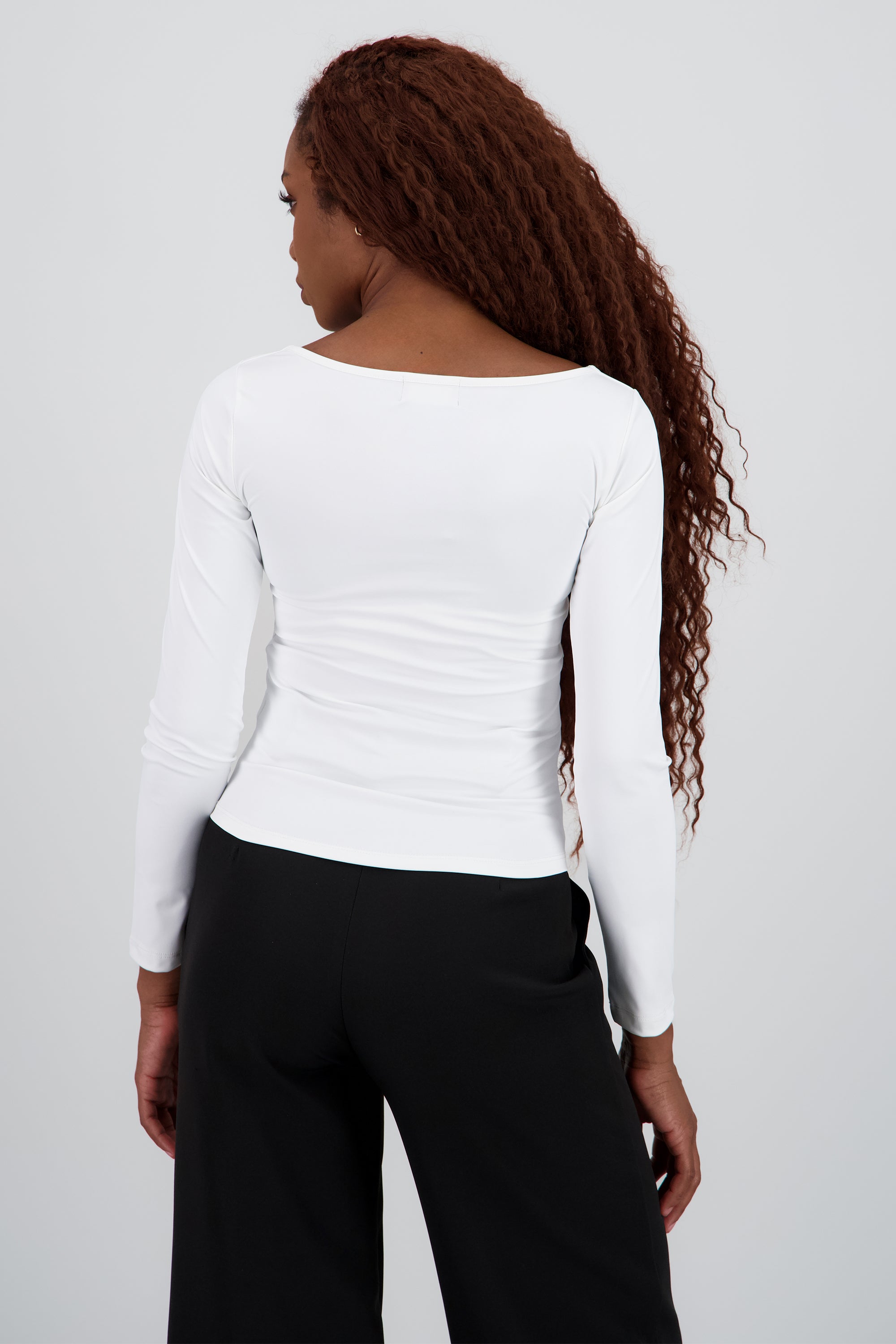 Top manga larga liso BLANCO