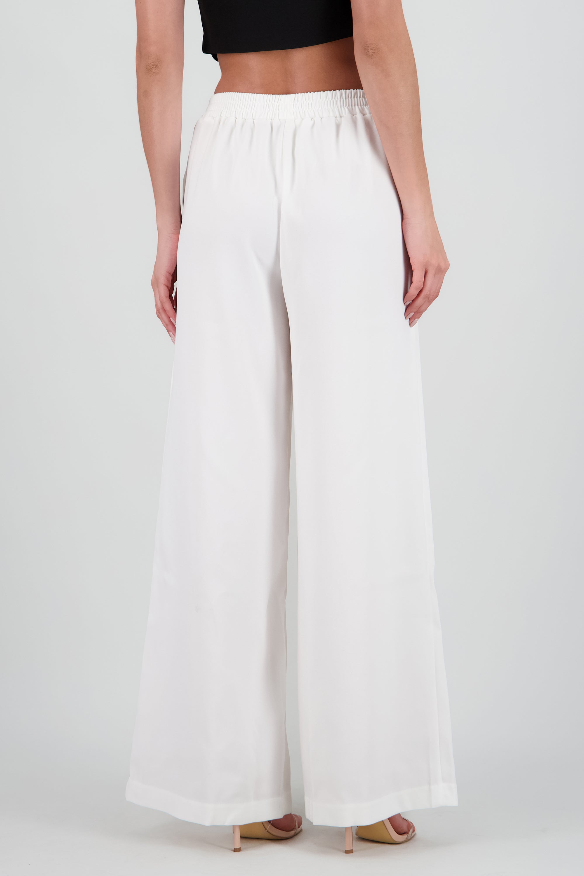 Pantalones amplios resorte BLANCO