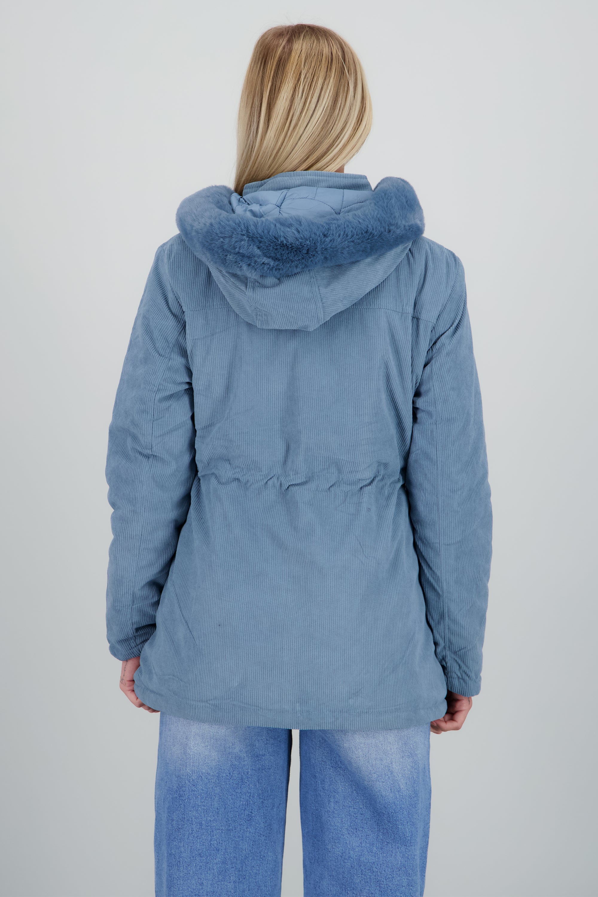 CHAMARRA GORRO PELUCHE AZUL