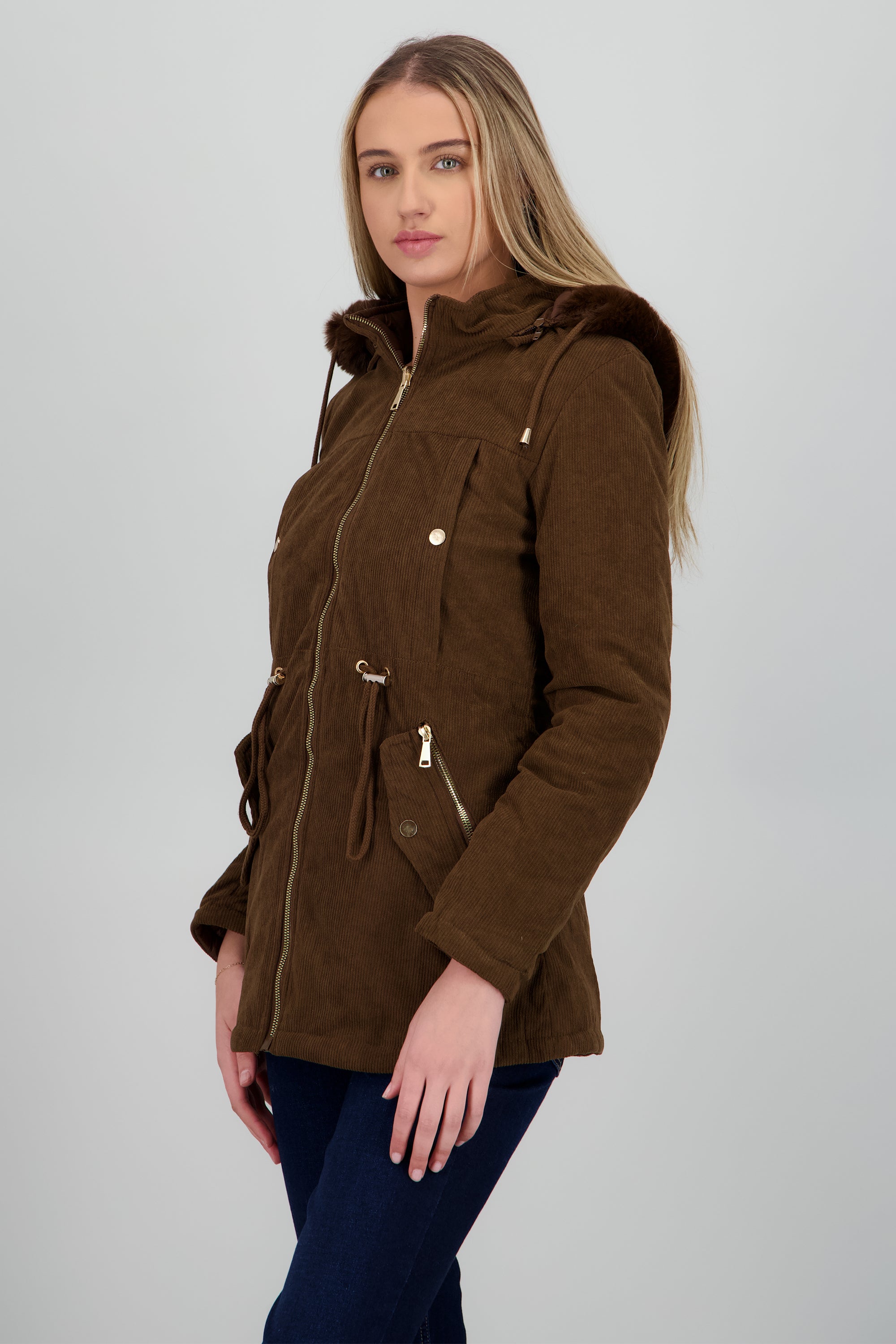 CHAMARRA GORRO PELUCHE CAFE