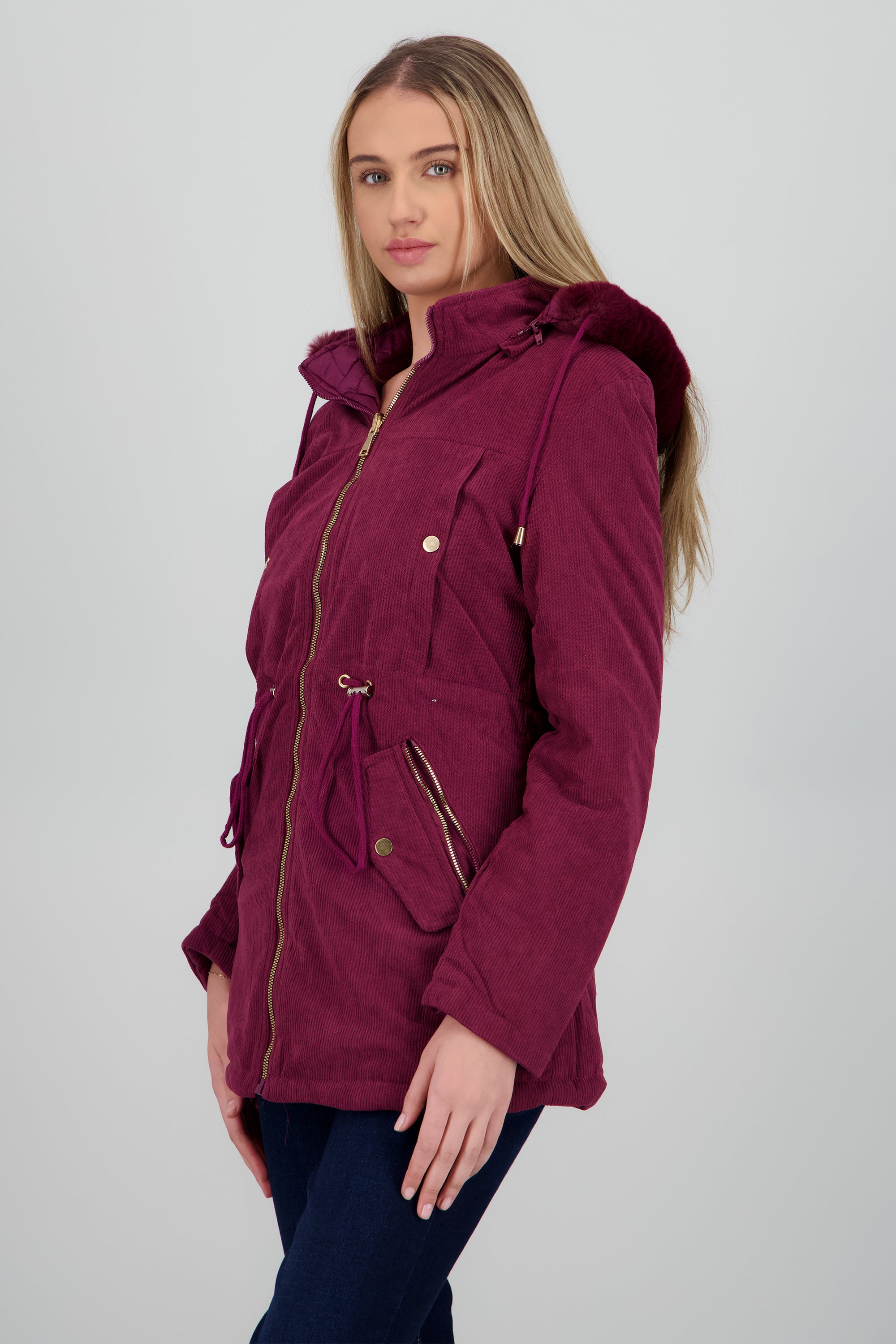 CHAMARRA GORRO PELUCHE VINO