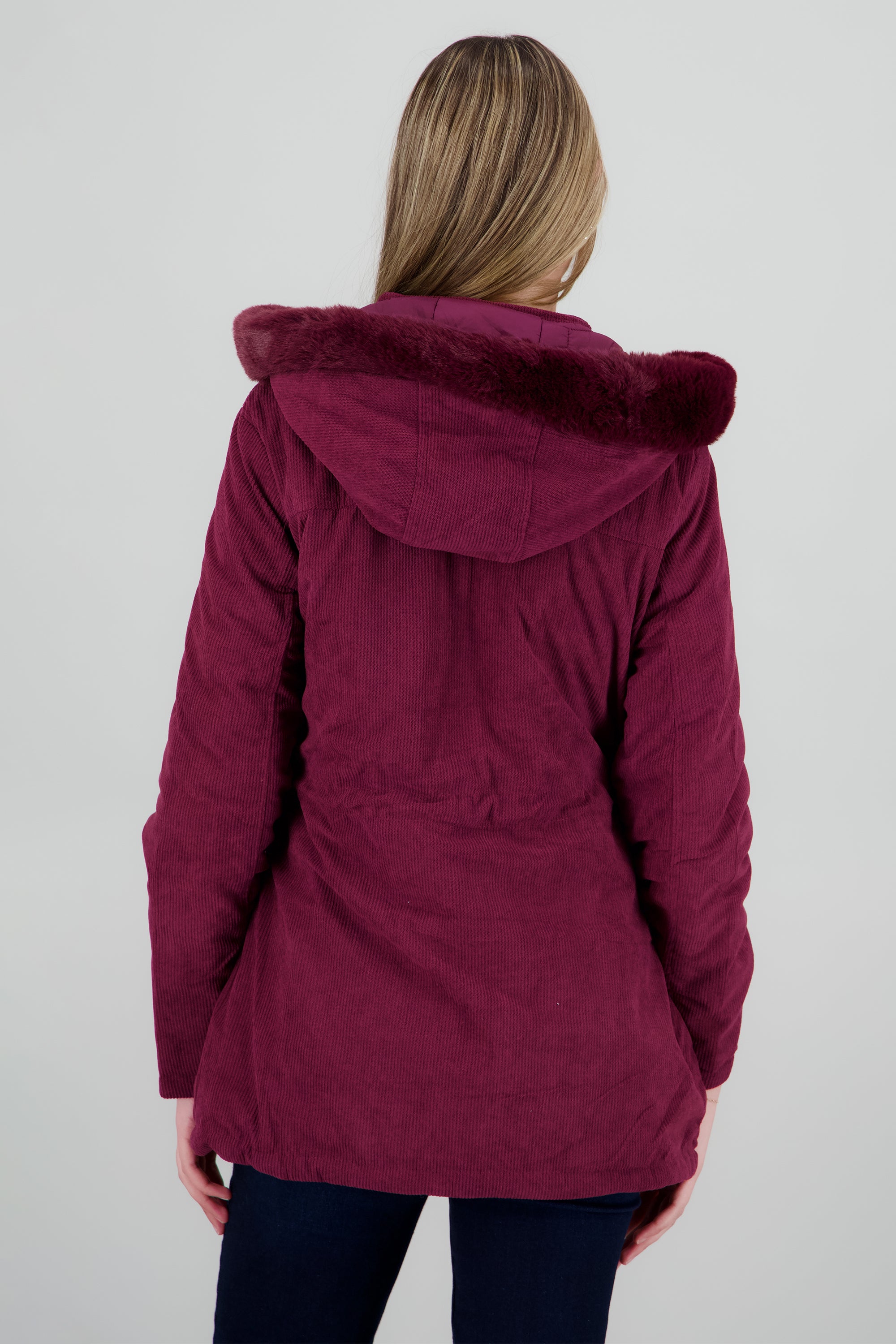 CHAMARRA GORRO PELUCHE VINO