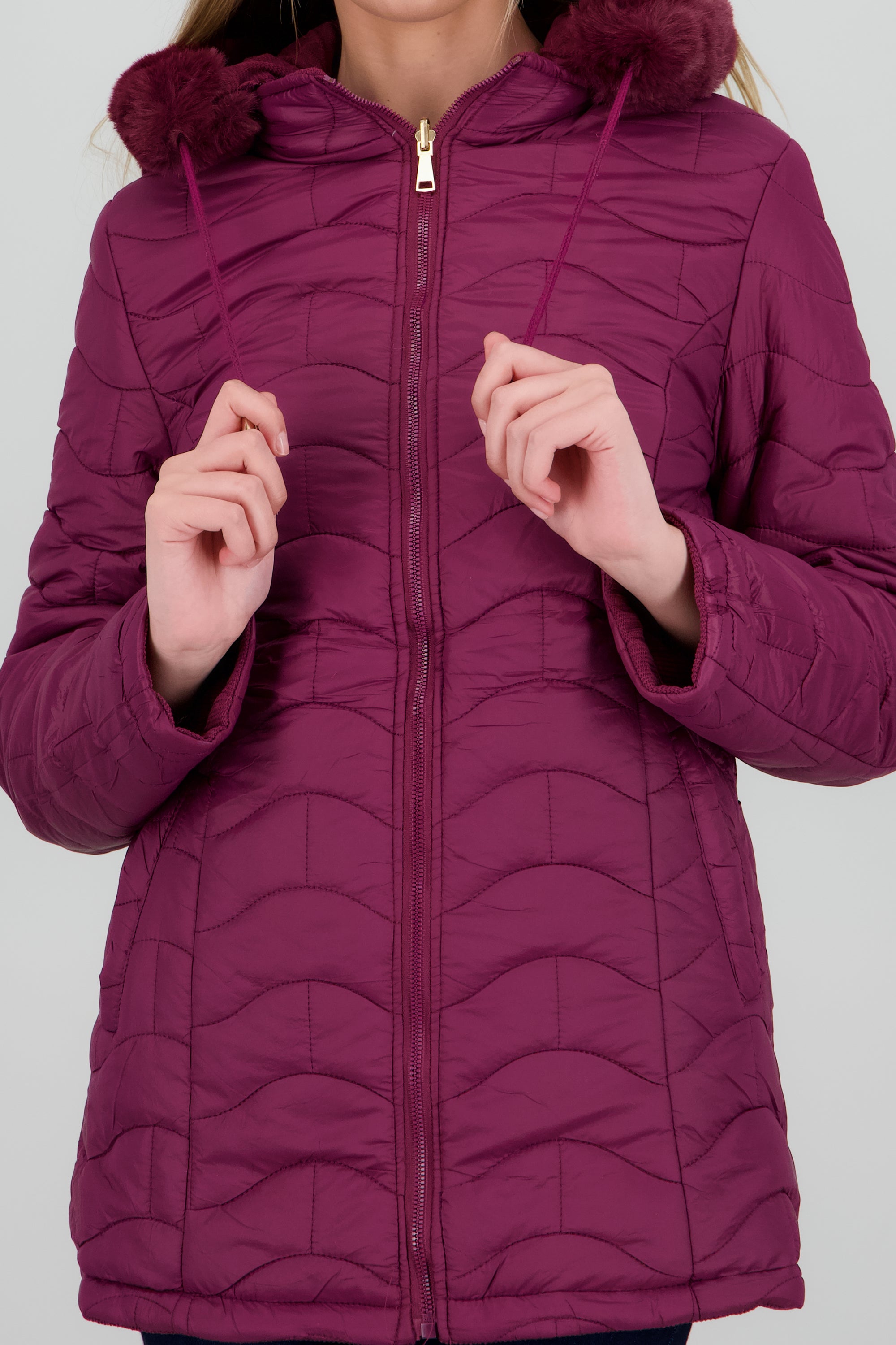 CHAMARRA GORRO PELUCHE VINO