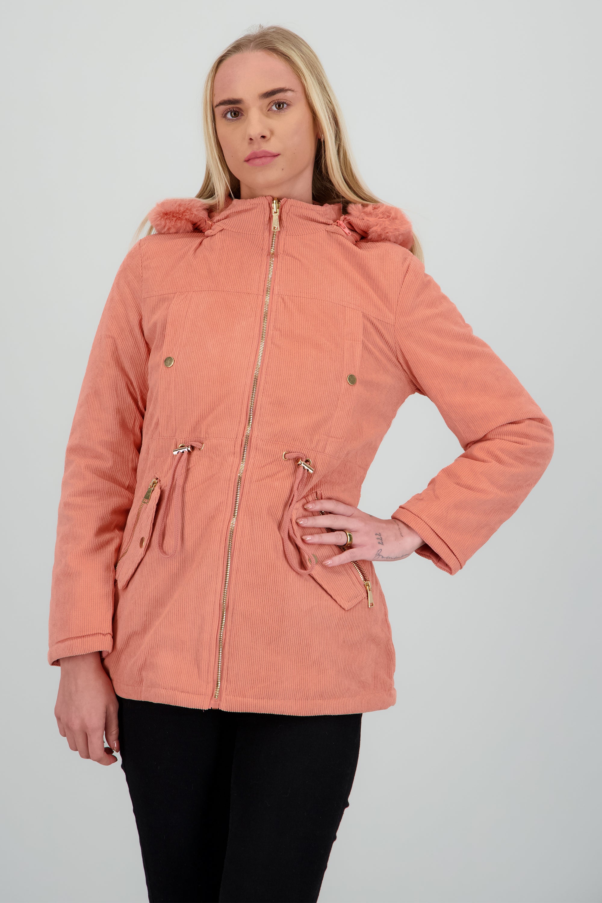 CHAMARRA GORRO PELUCHE ROSA