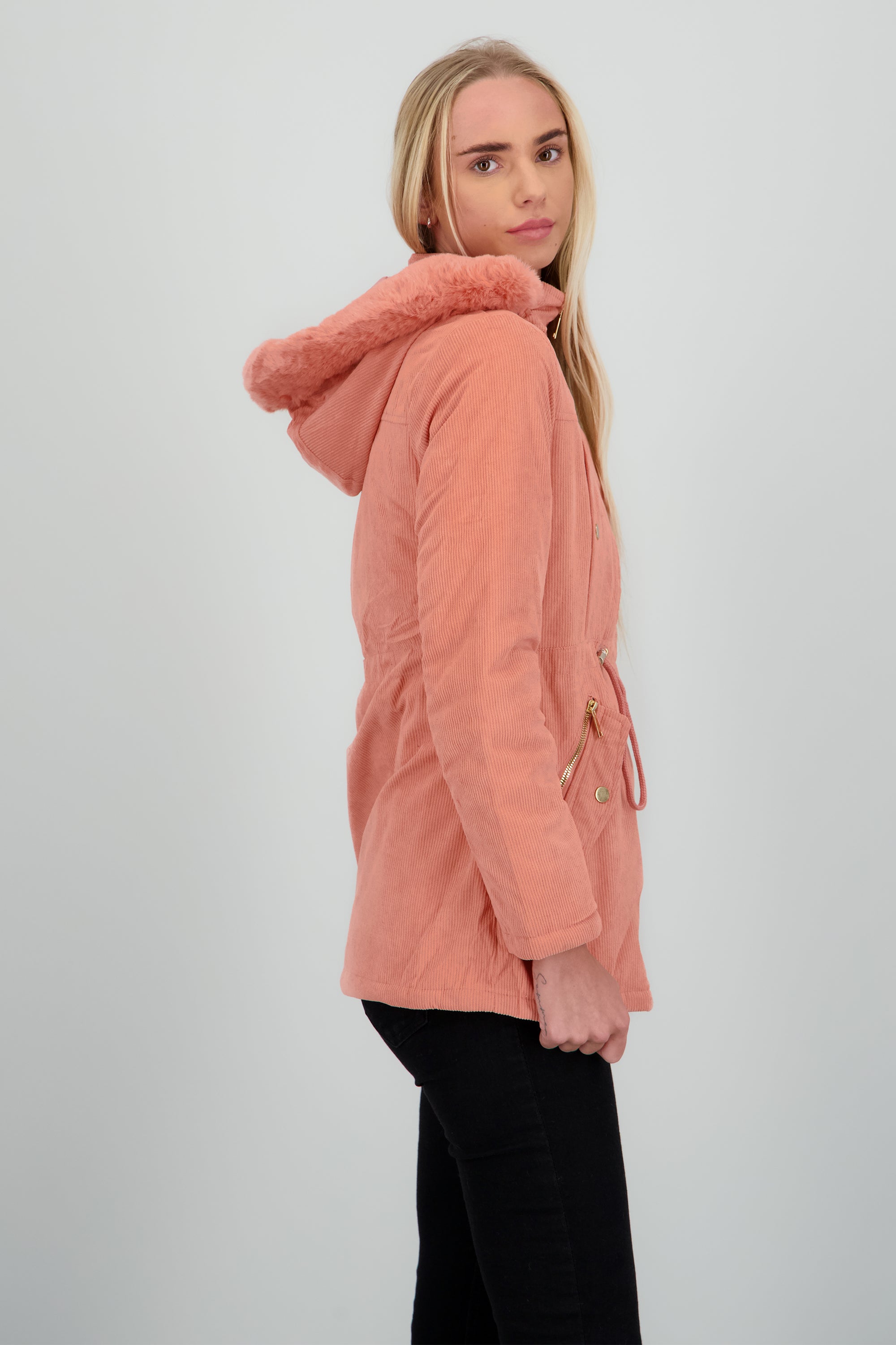 CHAMARRA GORRO PELUCHE ROSA