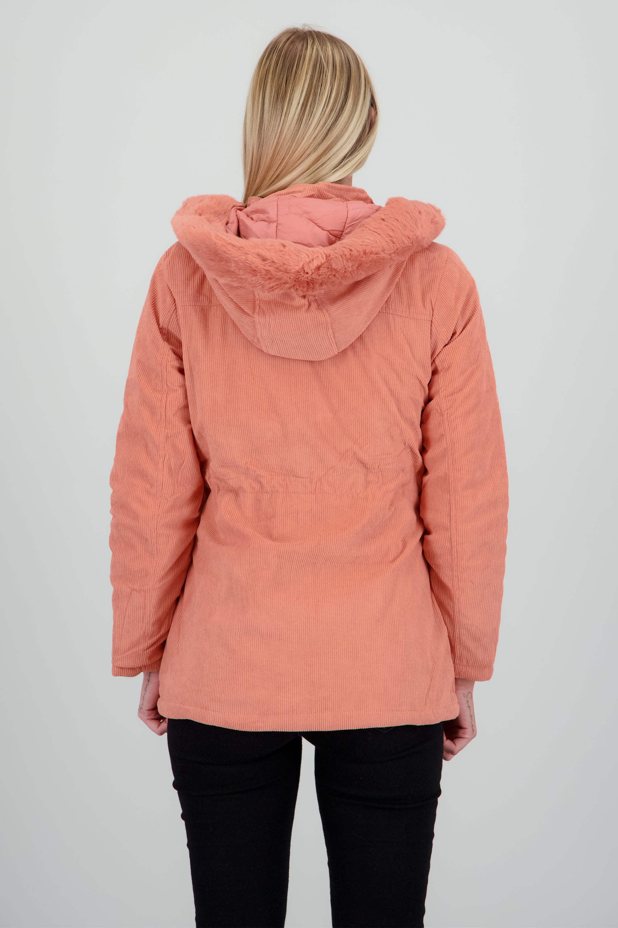 CHAMARRA GORRO PELUCHE ROSA