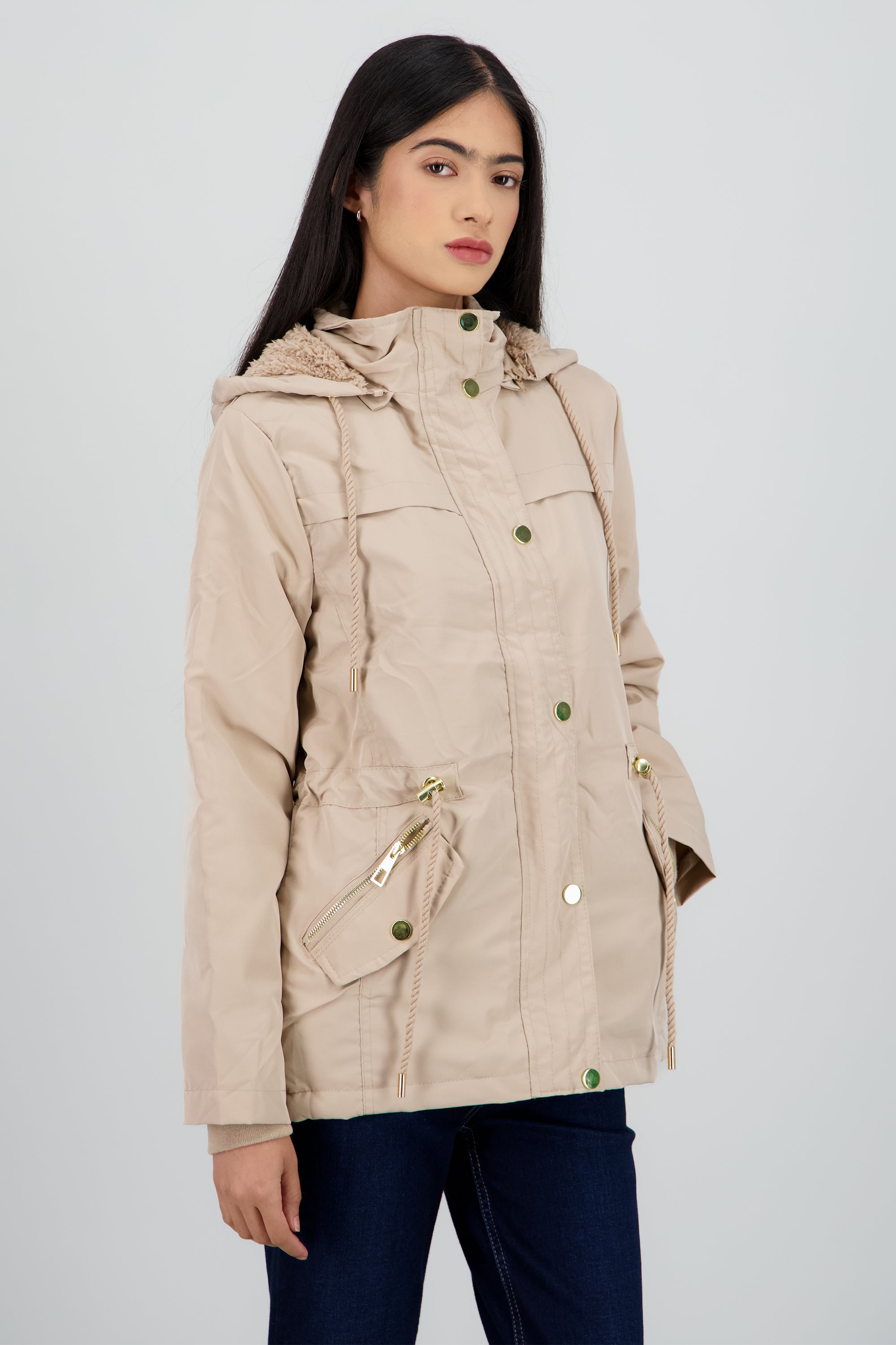 GABARDINA BOLSA Y JARETA KHAKI